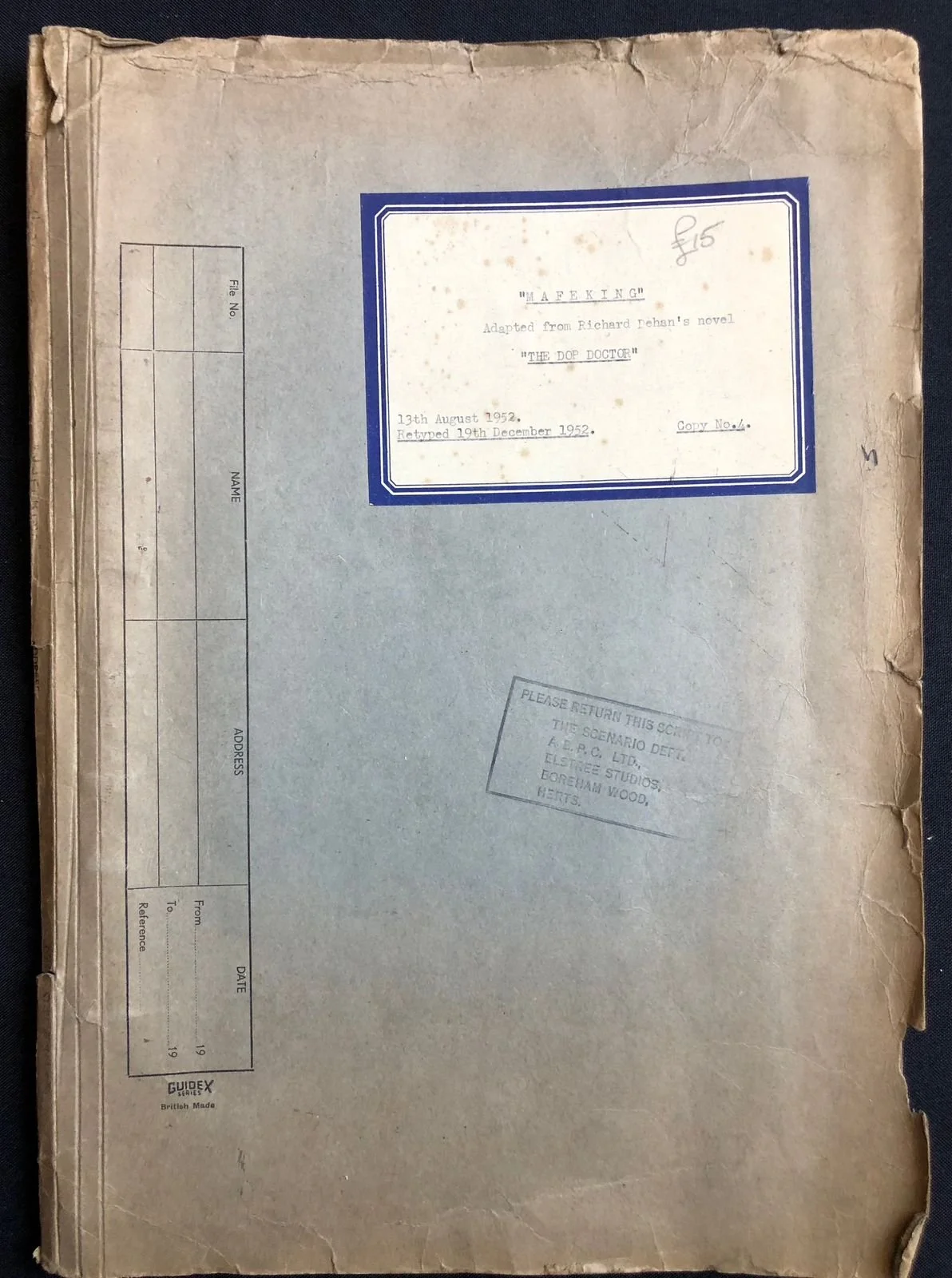 The Dop Doctor - Film Script (1952)