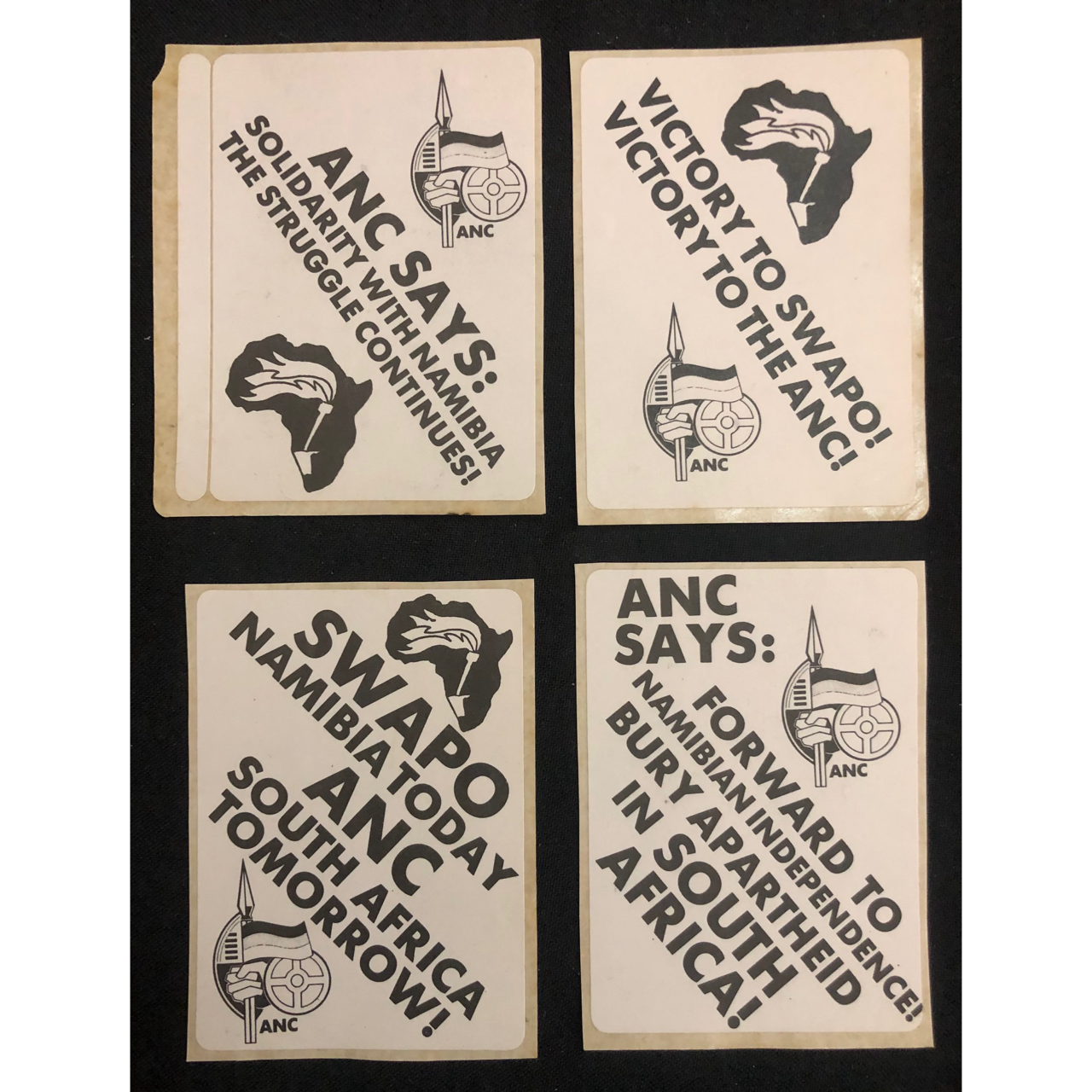 Stickers relating to the liberation struggles of the ANC and SWAPO (1989) R1,200