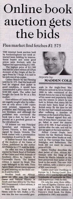 James Findlay appearing in Business Day 26 September 2005
