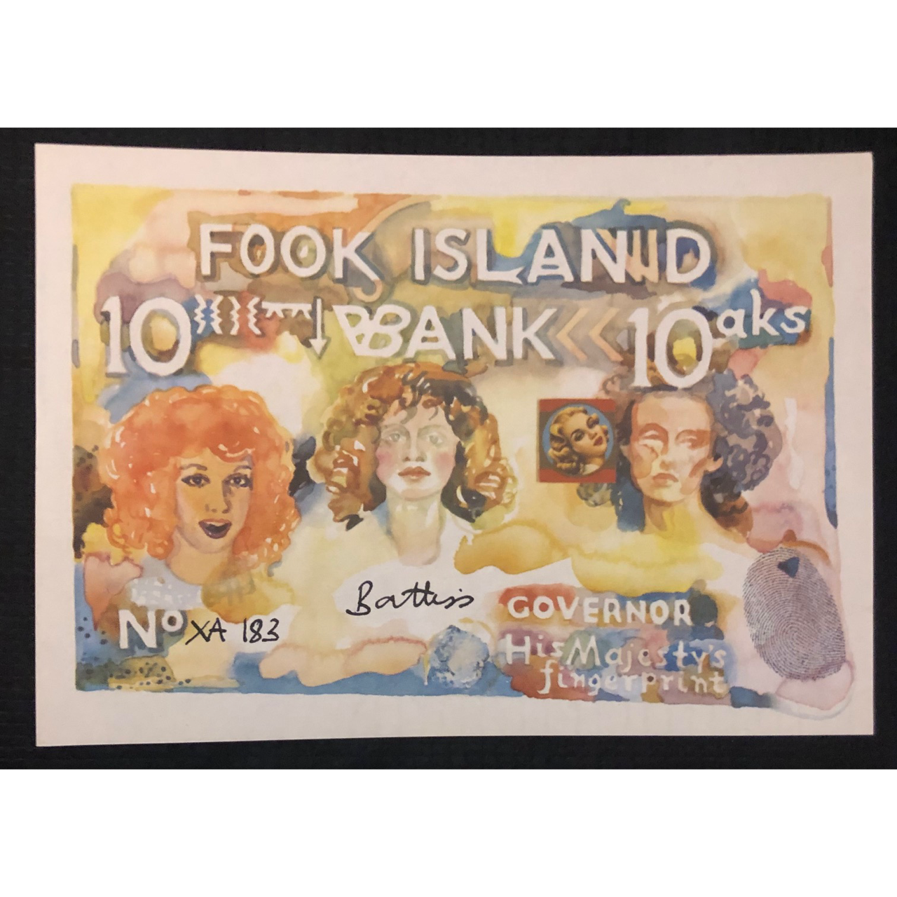Fook Island Banknote, signed by Walter Battiss (c.1970's) R3,000