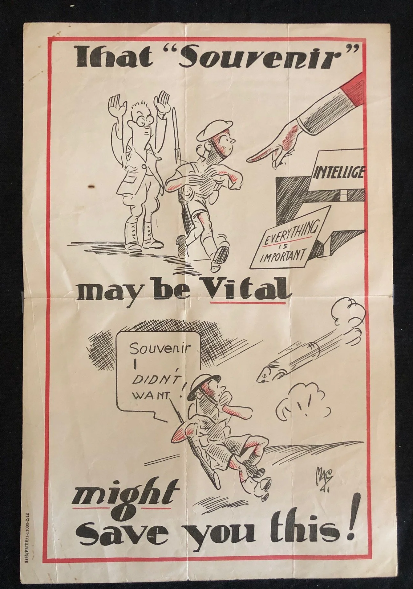 Poster: WWll "Souvenir Hunting" Crisis in North Africa (1942)