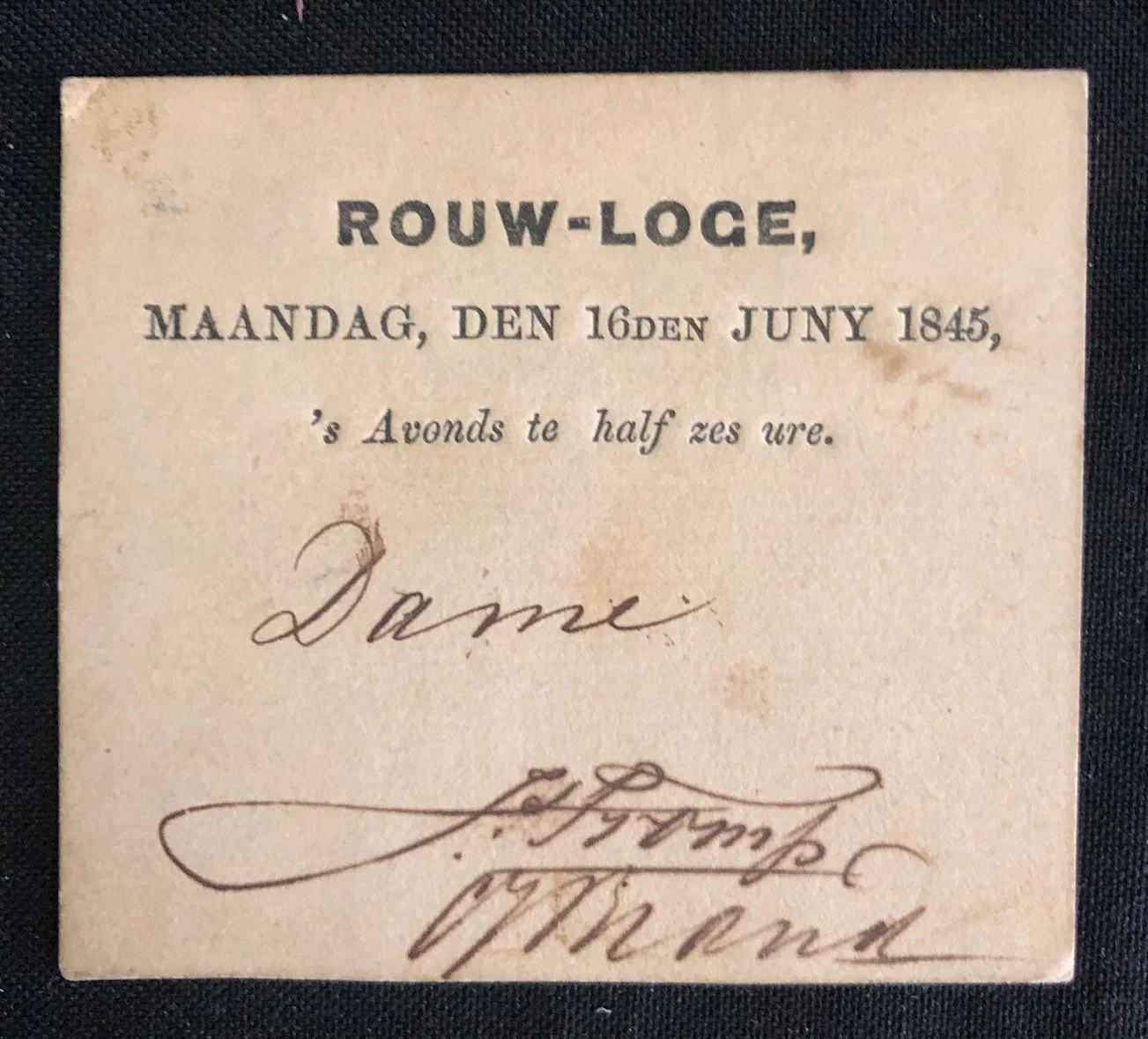 Four Admission tickets for the Masonic lodge de Goede Hoop in Cape Town (c.1845)