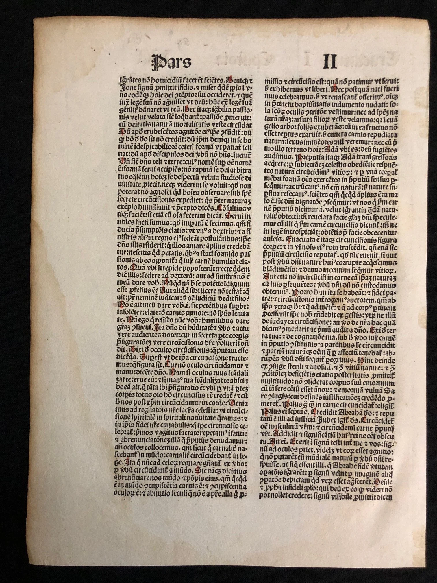 Incunabula leaf from St. Augustine or St. Jerome (15th/16th Century)