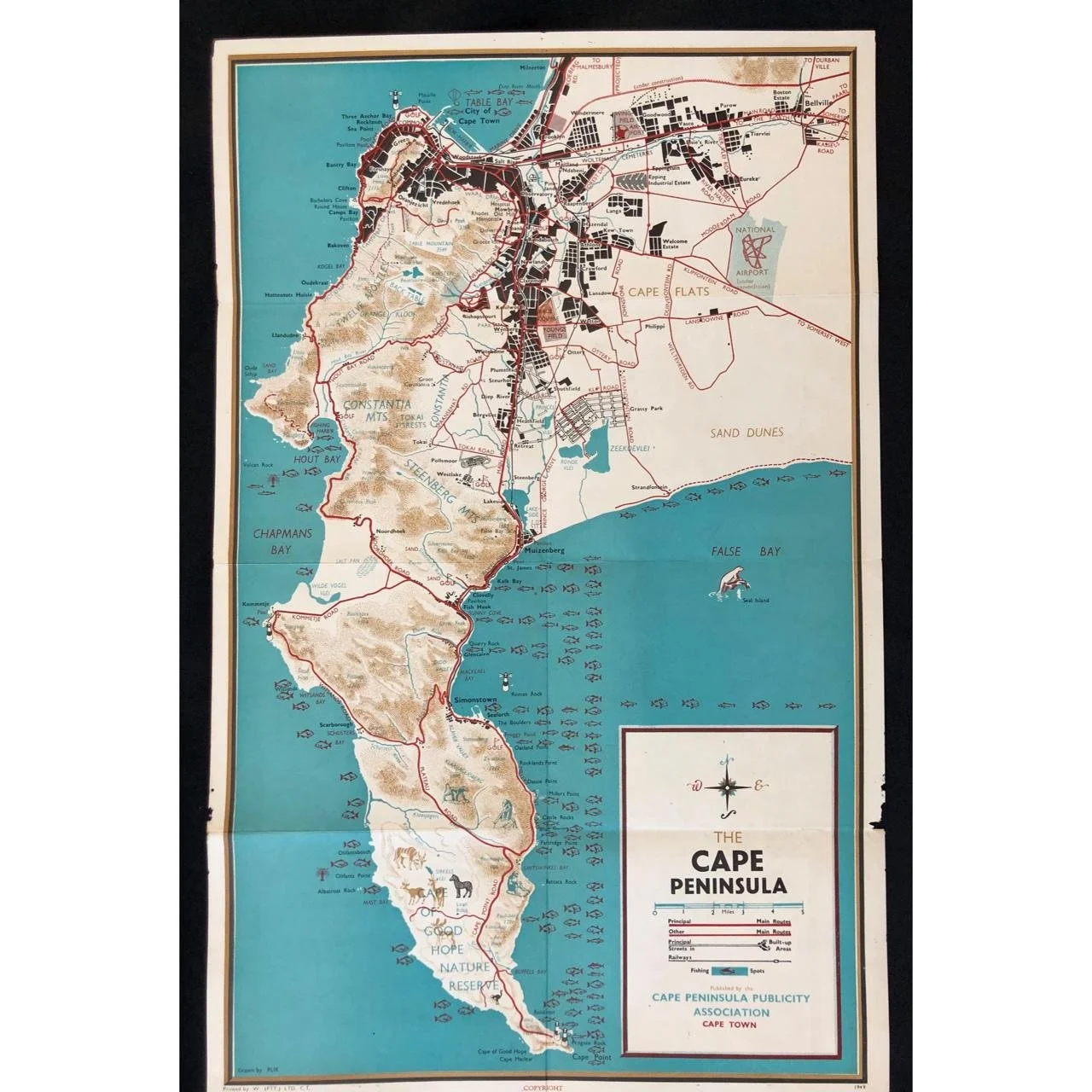 Map of The Cape Peninsula (1949) SOLD