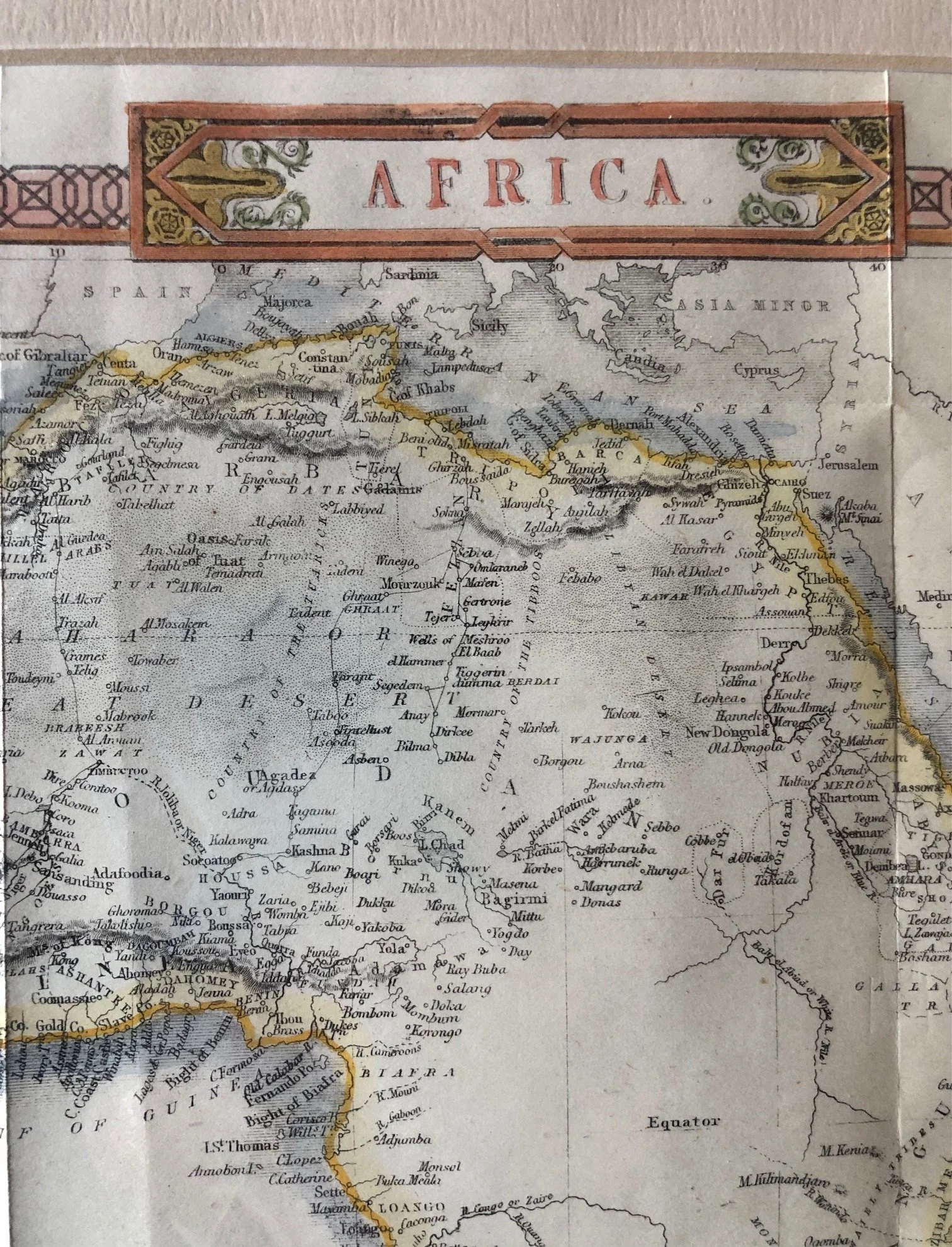 Map of Africa engraved by John Rapkin (c.1850)