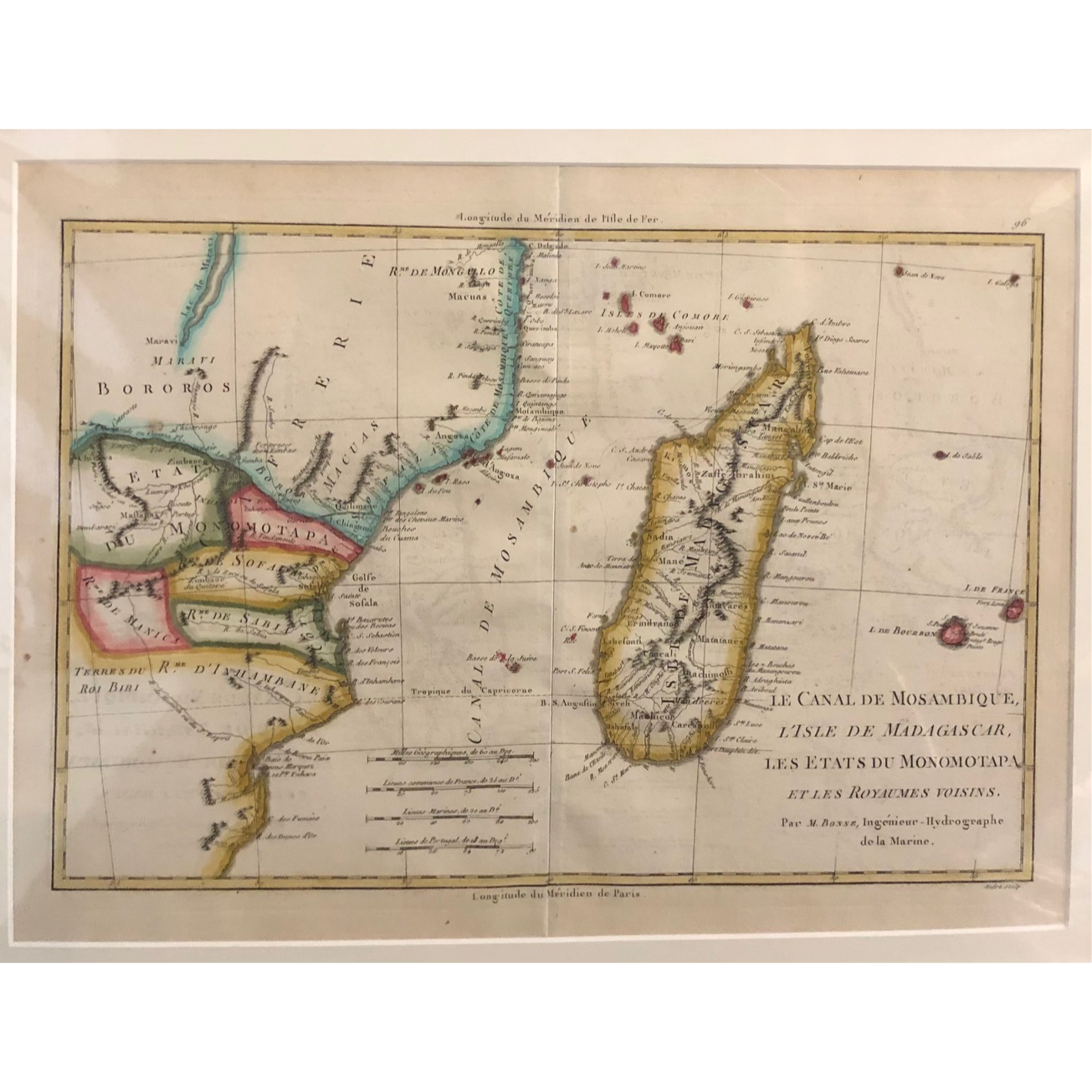 Le Canal De Mosambique by Rigobert Bonne (c.1780) R4,500
