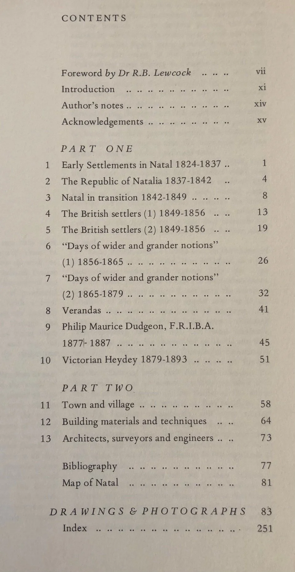 Architecture in Natal from 1824 to 1893 by Brian Kearney (1973)