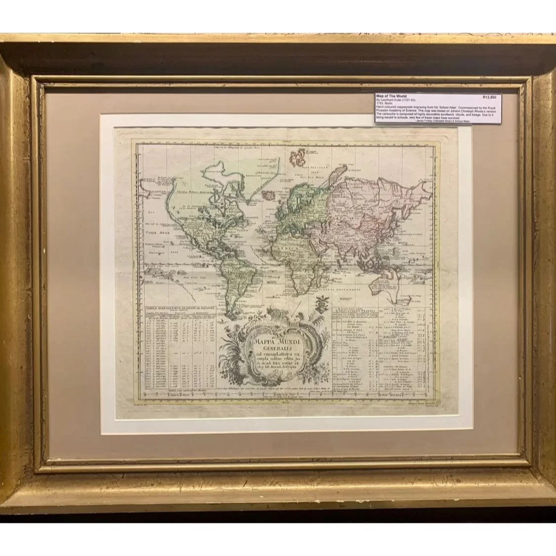 Map of the World By Leonhard Euler (1753) R12,500