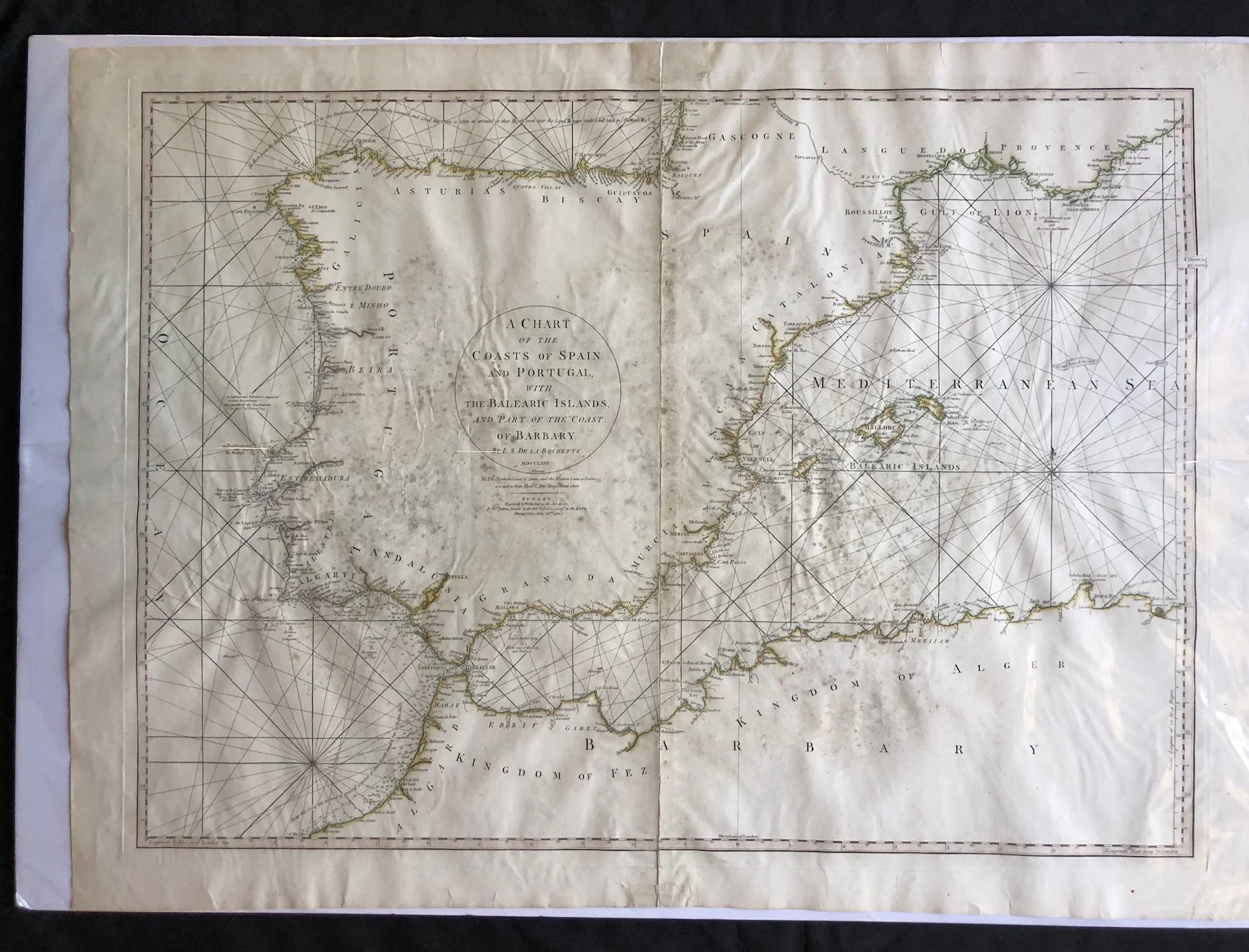 Chart of the Coasts of Spain and Portugal (1780) R2,500