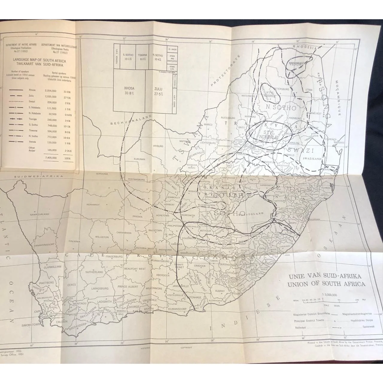 Language Map of South Africa (1952) R1,500