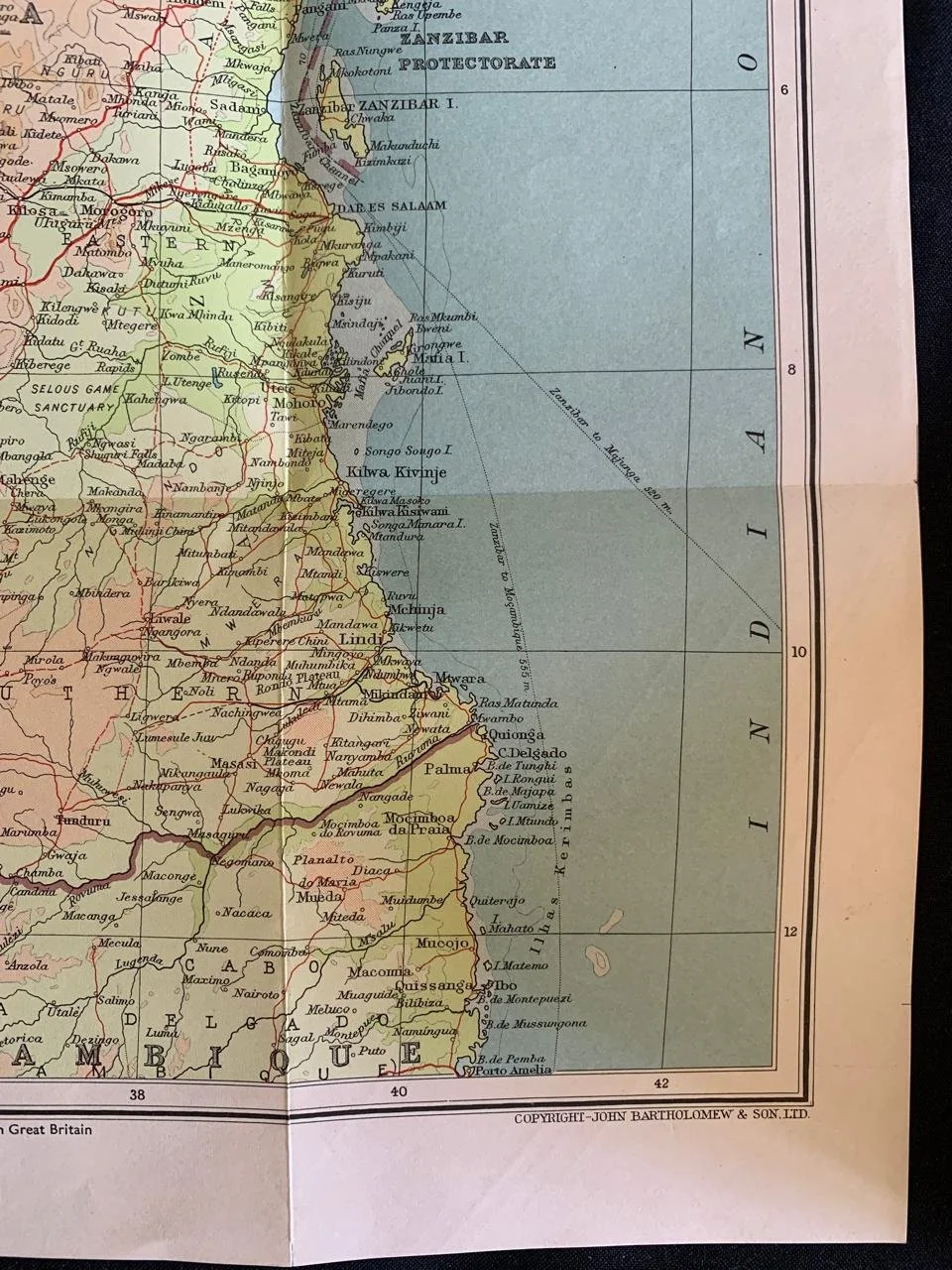 Central & East Africa by John Bartholomew & Son Ltd (1957)