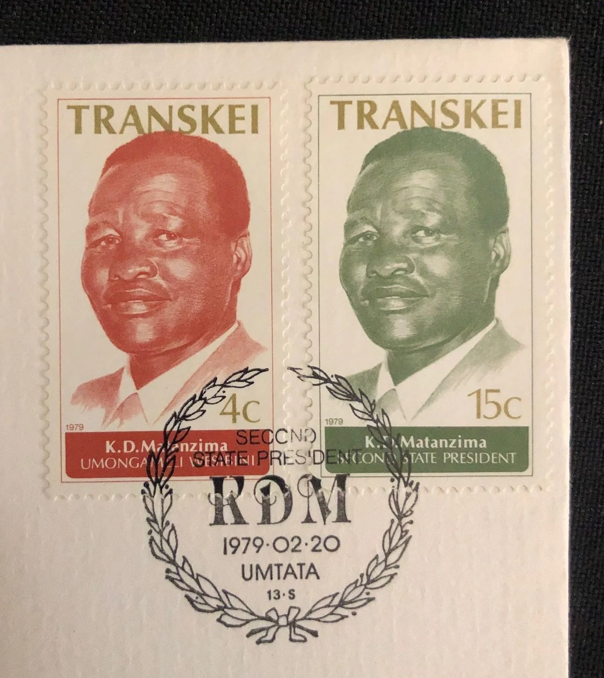 Signed First Day Cover - Chief Kaiser Daliwonga (K.D.) Matanzima