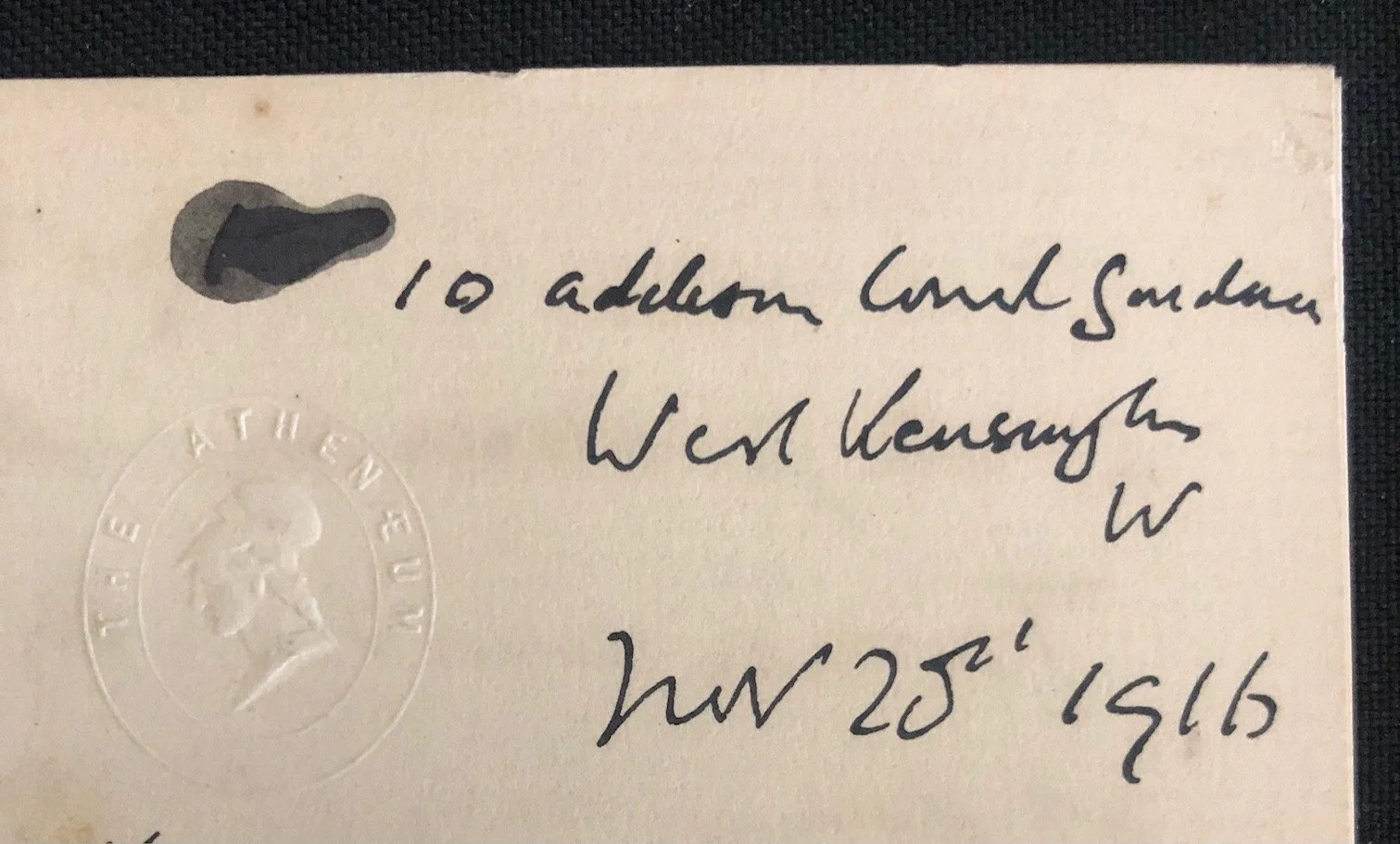 Letter by Sir Arthur Moseley Channell,English High Court judge (1916)