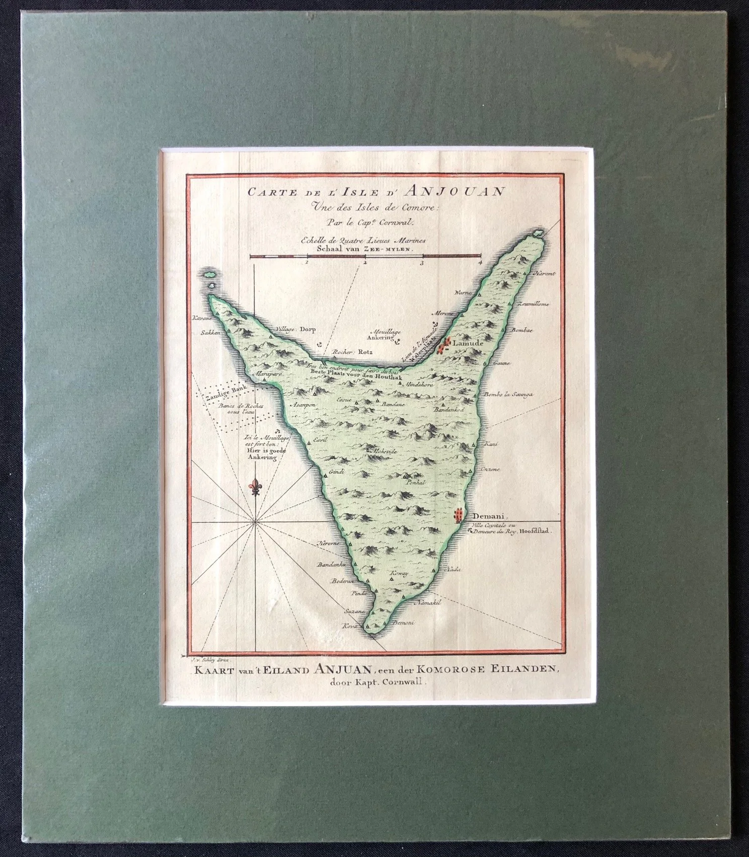 Map of Johanna, one of the principal islands of the Comoros (c.1750)
