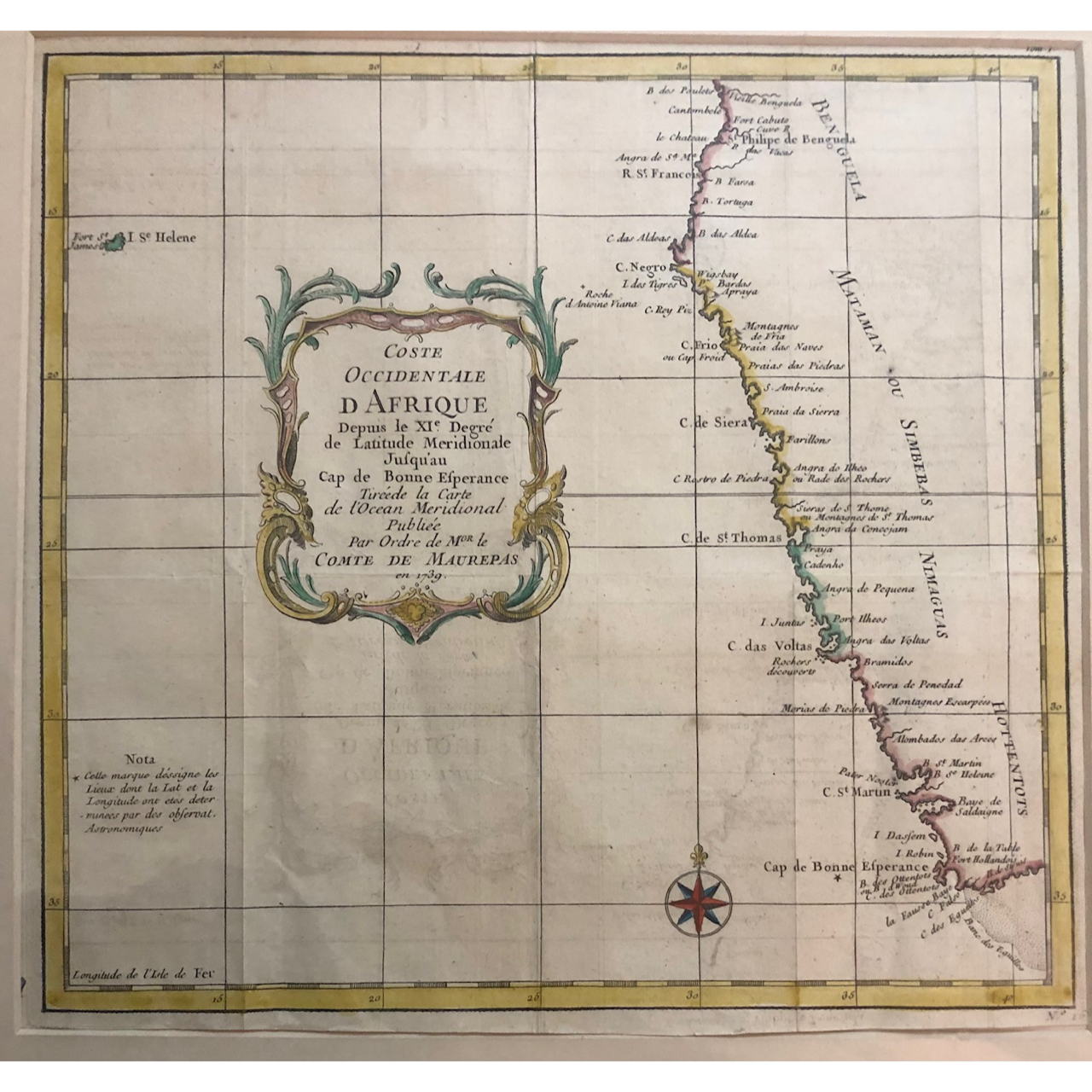 Coast of South Africa, Namibia and Angola (c1757) R2,500