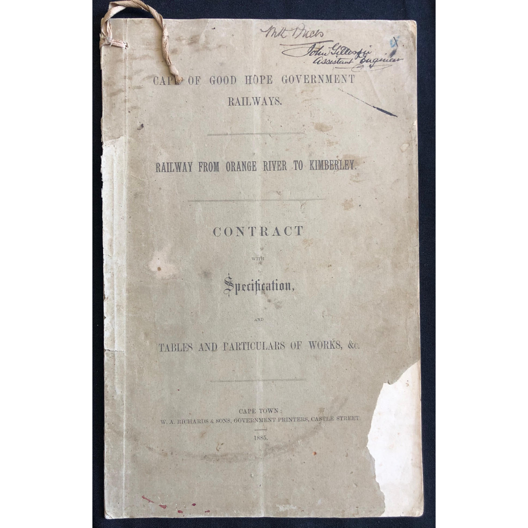 Blue Book – Railway from Orange River to Kimberly 1885 R1,500