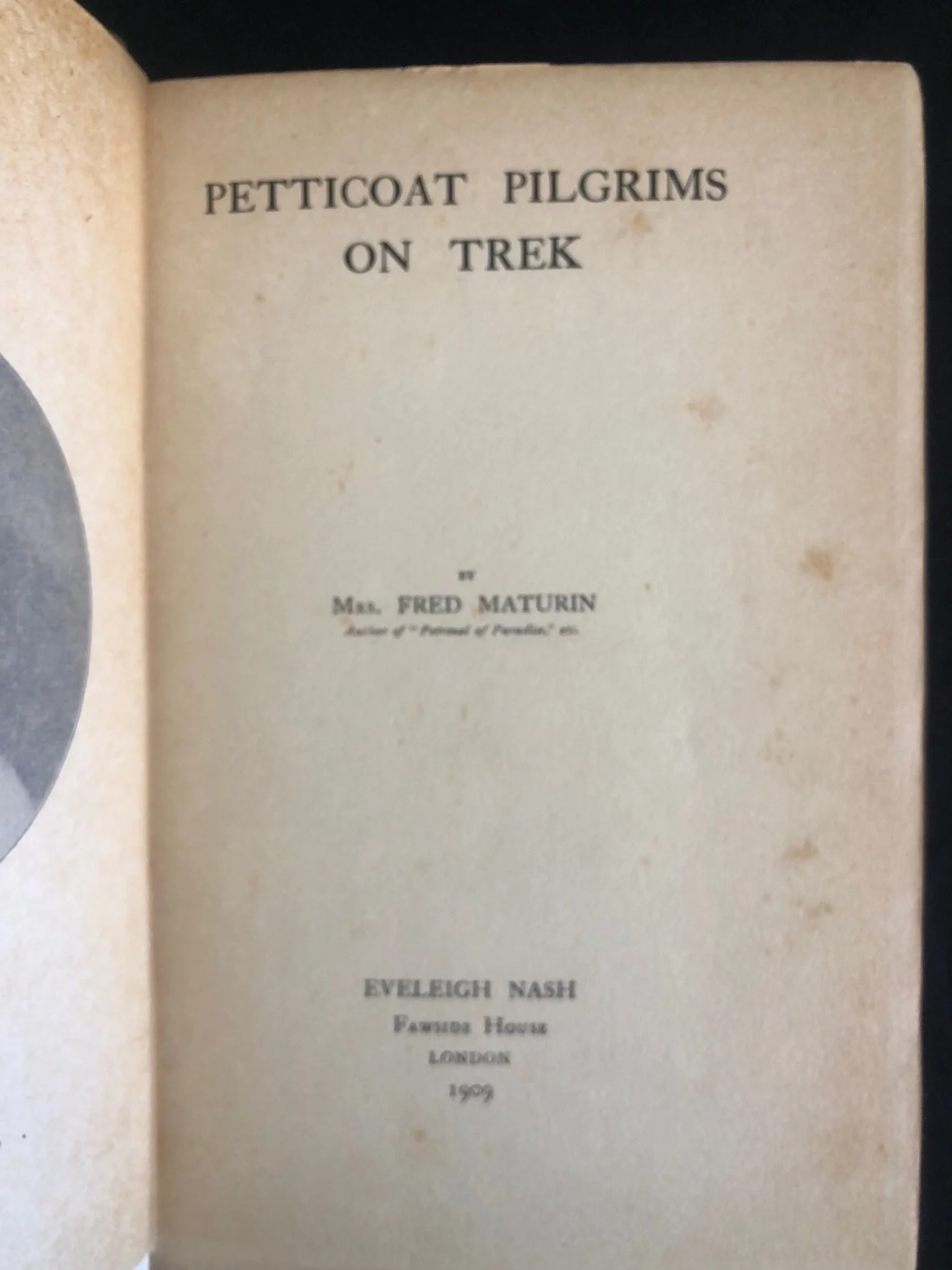Petticoat Pilgrims on Trek by Edith Emily Maturin (1909)