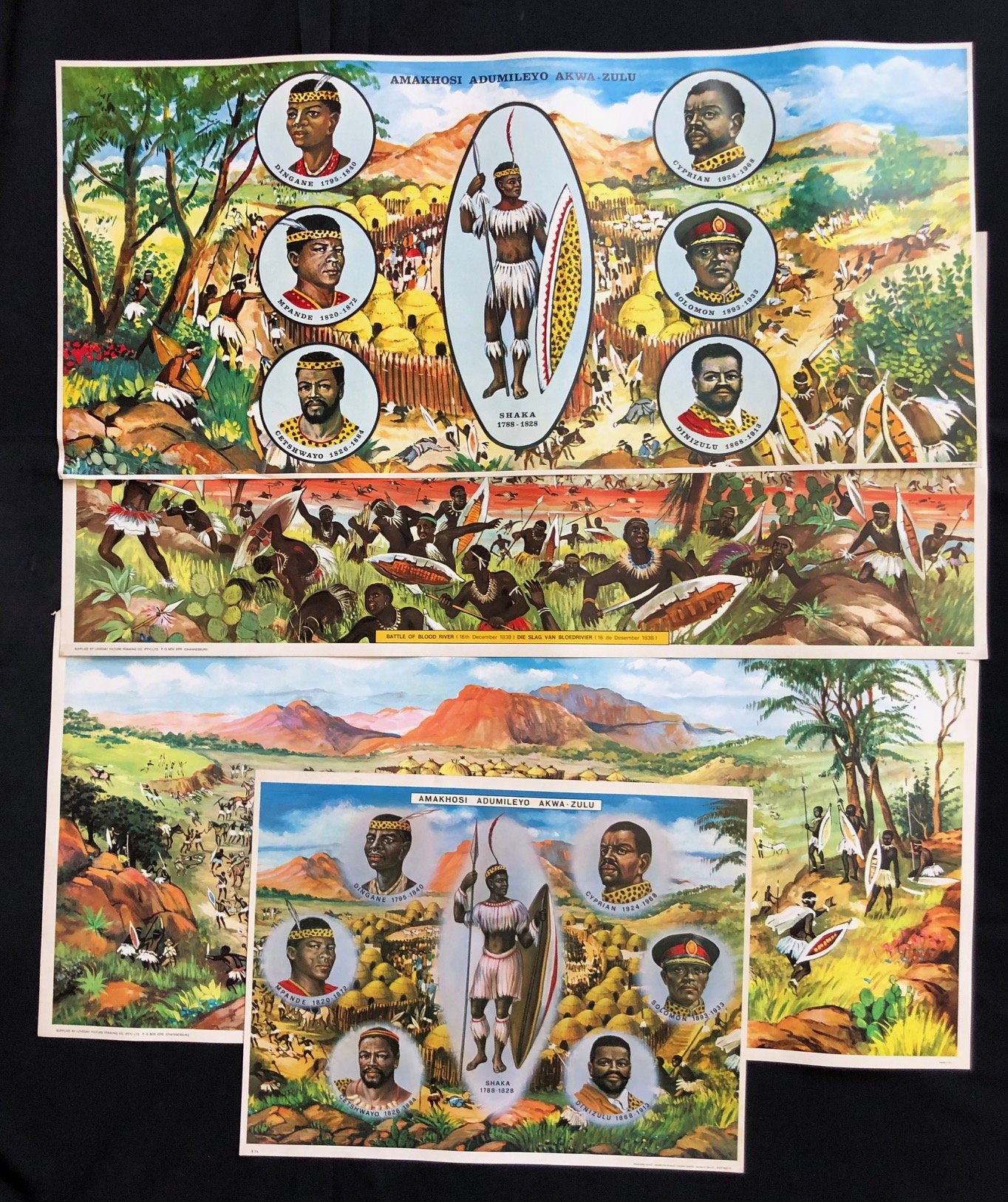 Four Educational Posters of the Zulu Empire