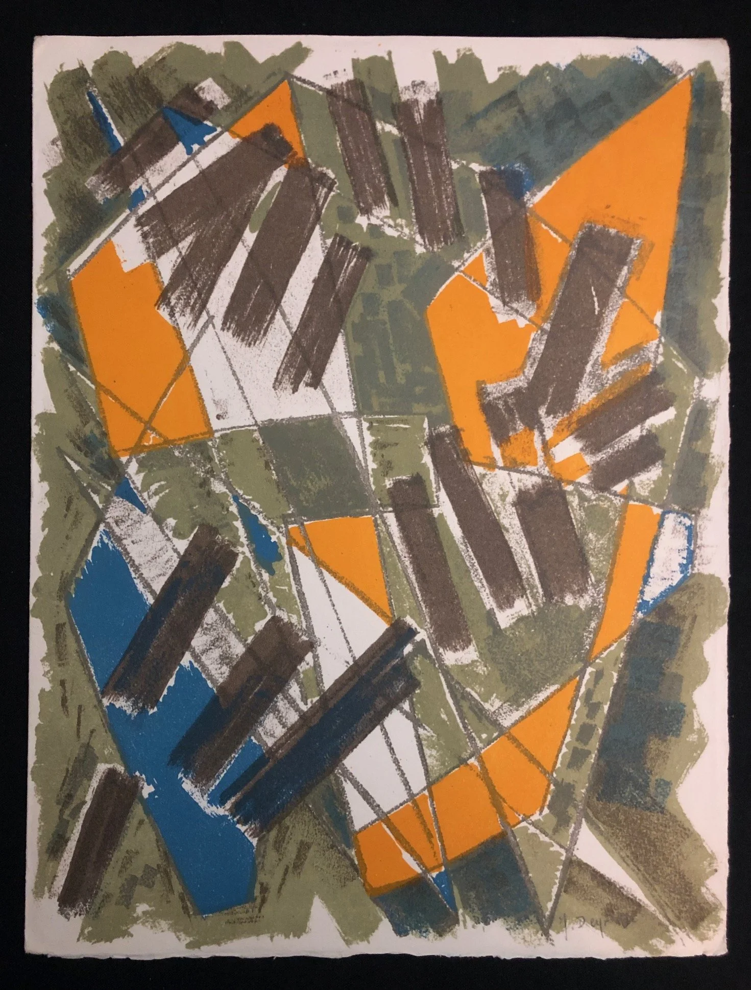 Lithograph: "Peintures" by the French abstract artist Jean Deyrolle. (c.1959) R1,500