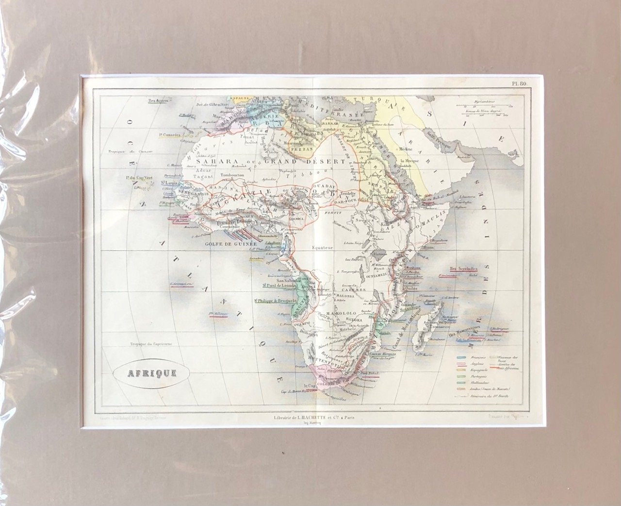 French Map of Africa published by Librairie de L. Hachette (1860s)
