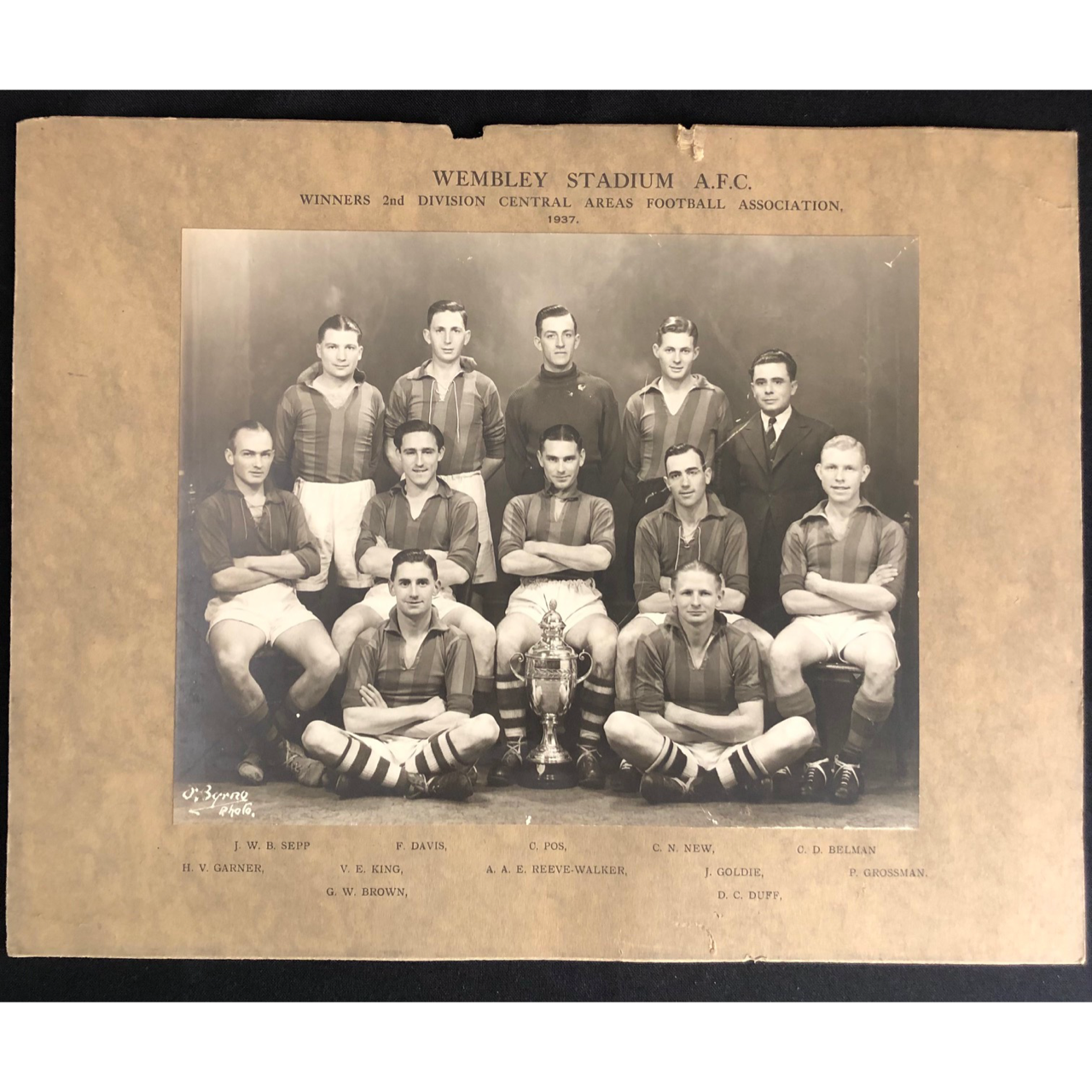 Wembley Stadium A.F.C. Winners Photograph (1937) R1,000