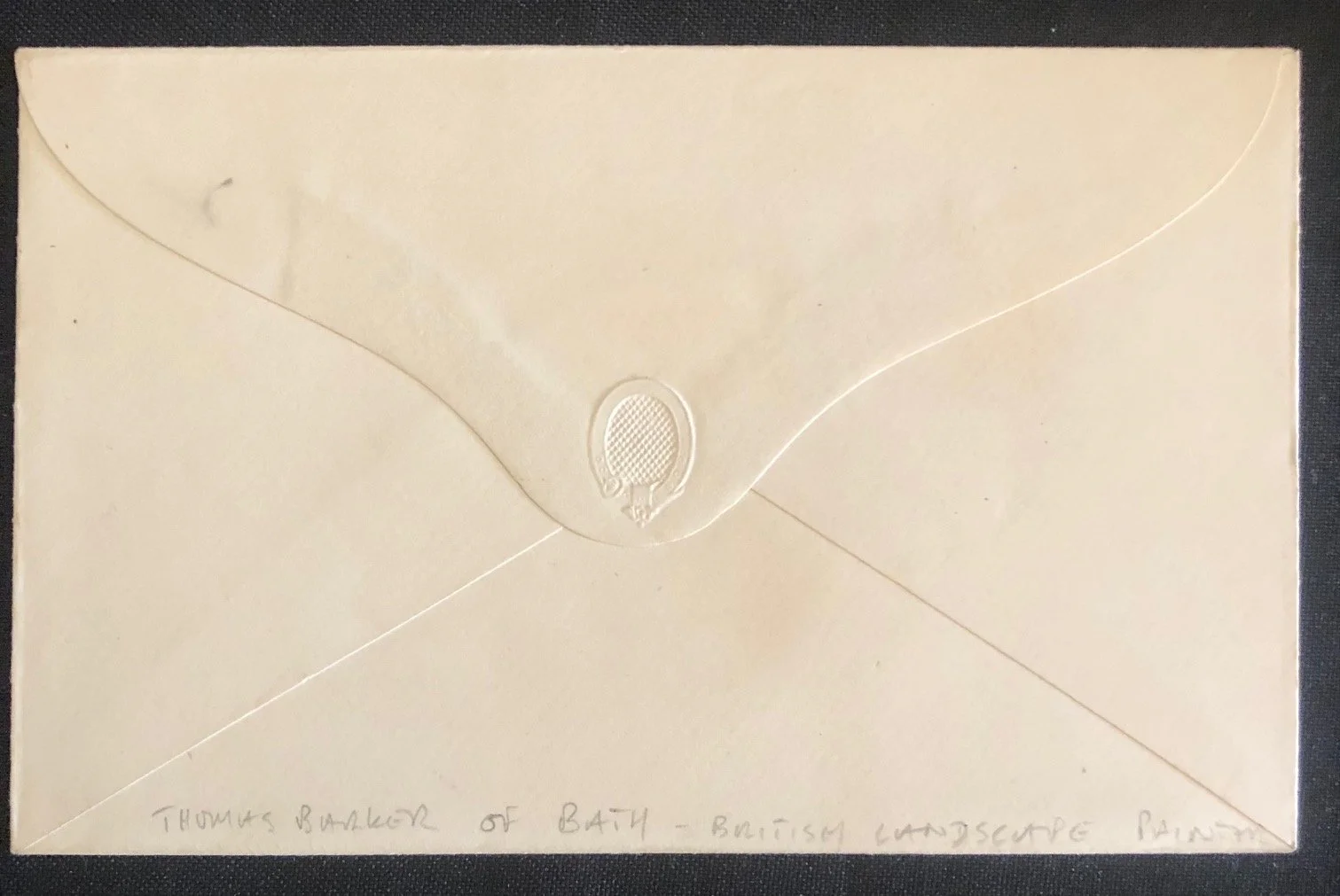 Artist Thomas Barker of Bath. Signed envelope (c.1940)