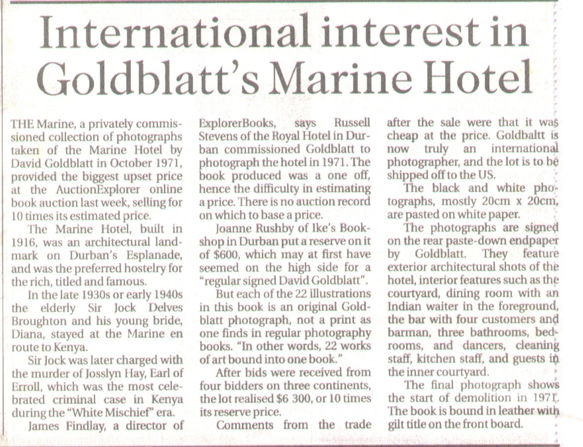 James Findlay appearing in Business Day 1 Feb 2008