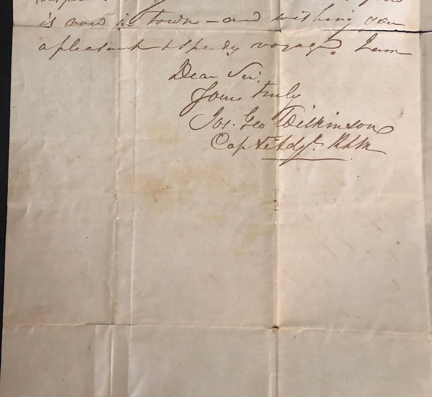 Manuscript letter linking landed gentry of Lancashire to the colonial administration of the Cape of Good Hope (1829)