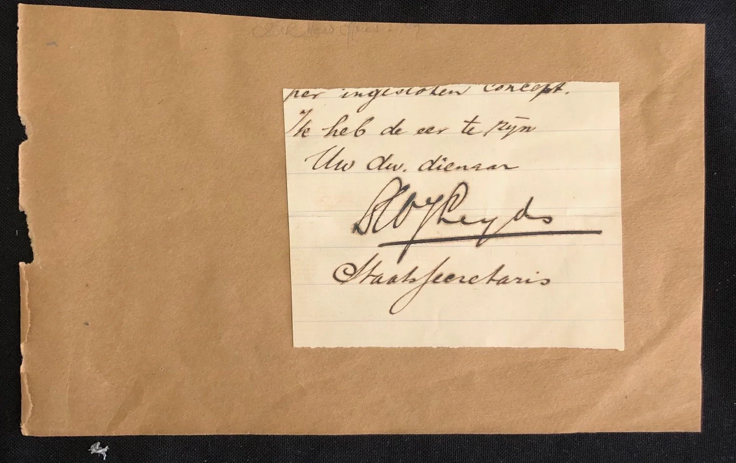 Signature of Dr. Willem Johannes Leyds of the Z.A.R. (c.1895)