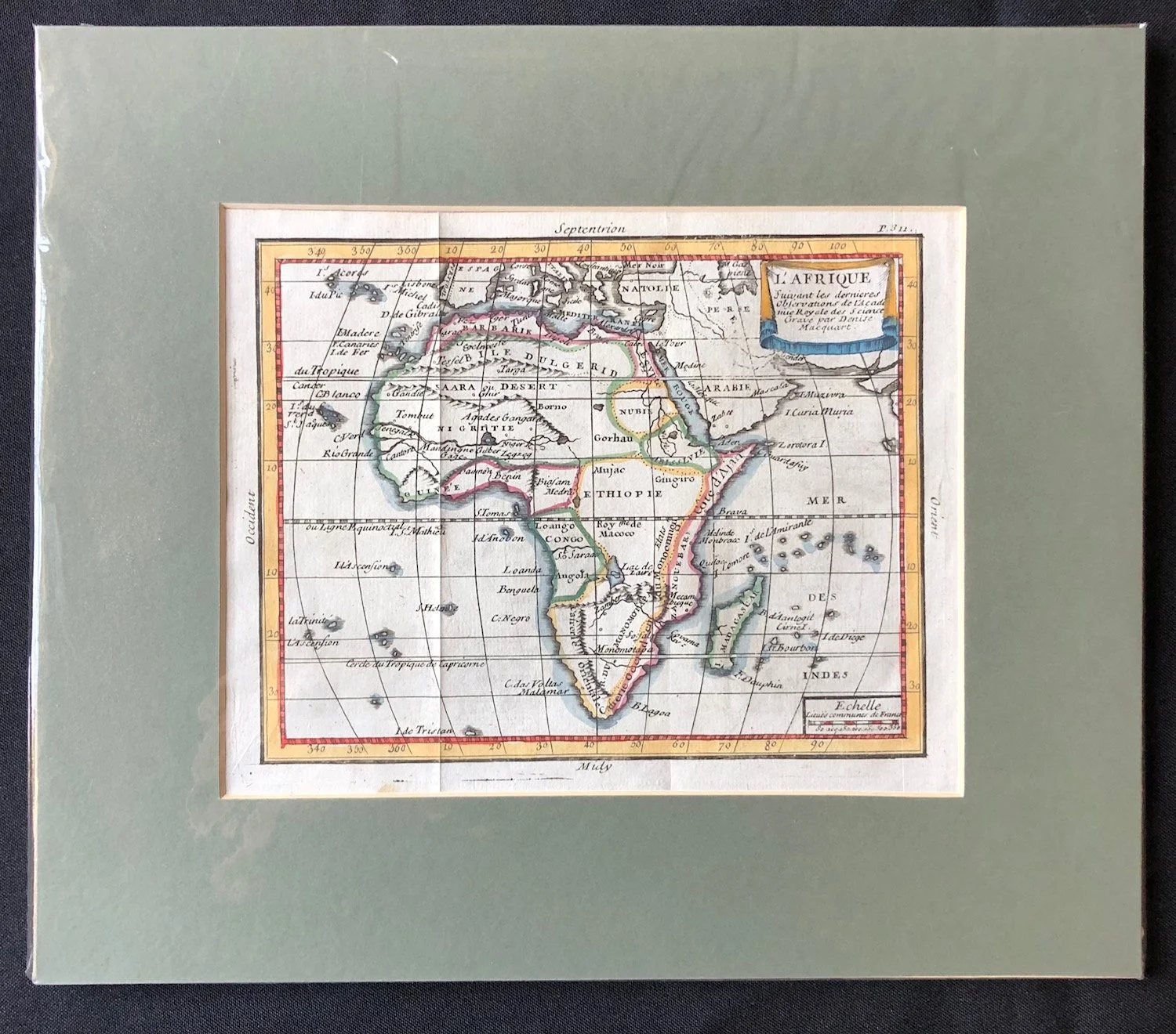 "L'Afrique Suivant les dernieres Observations" by female engraver Denise Macquart (c.1740)