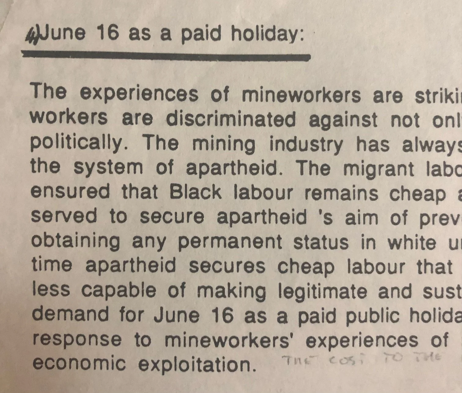 The 1987 NUM Miners' Strike & Student-Worker Solidarity