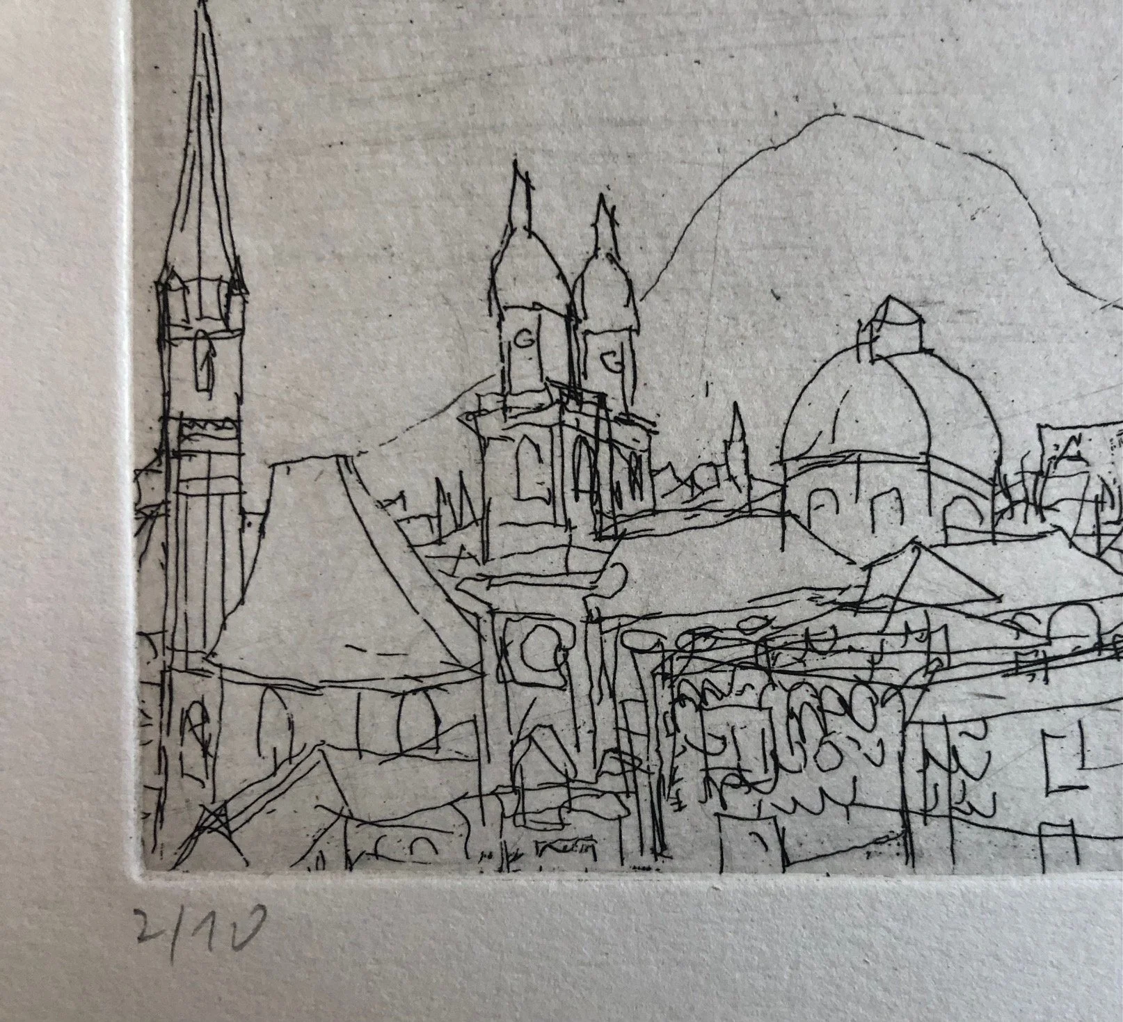 Salzburg Churches and Fortress by Rudolf Hradil c.1970