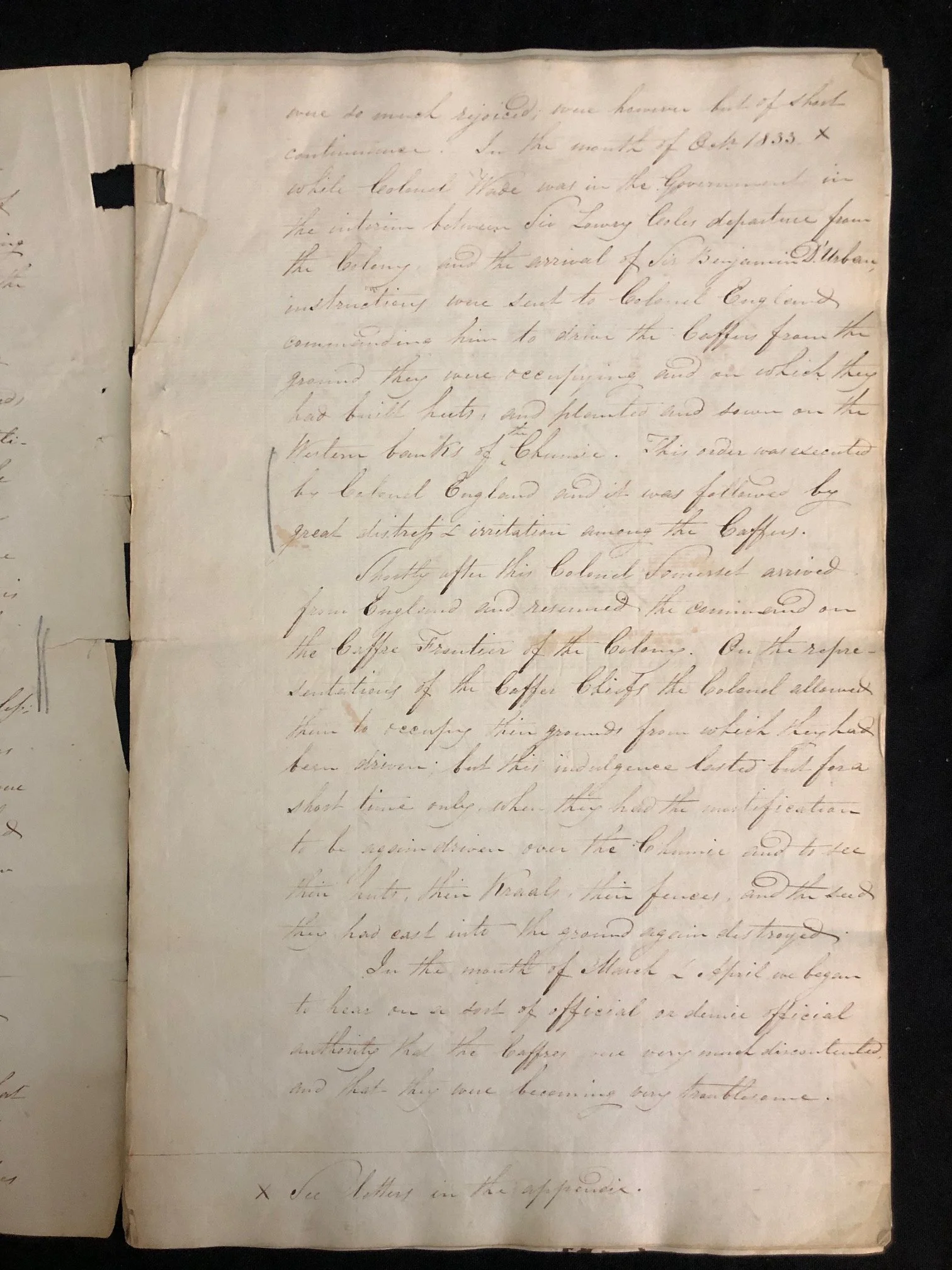 Manuscript letter from Missionary James Read to Abolitionist Dr. John Philip 1834