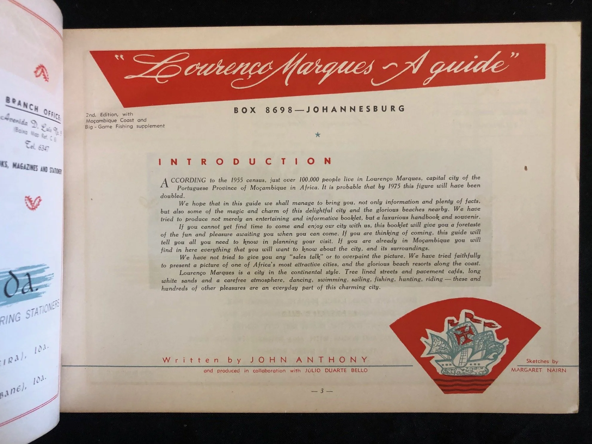 Lourenço Marques and the Moçambique Coast: A Guide, written by John Anthony (c.1955)