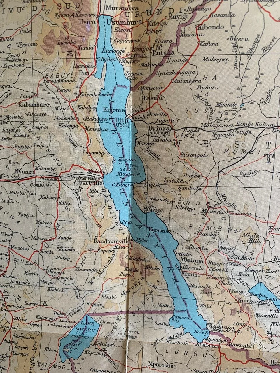 Central & East Africa by John Bartholomew & Son Ltd (1957)