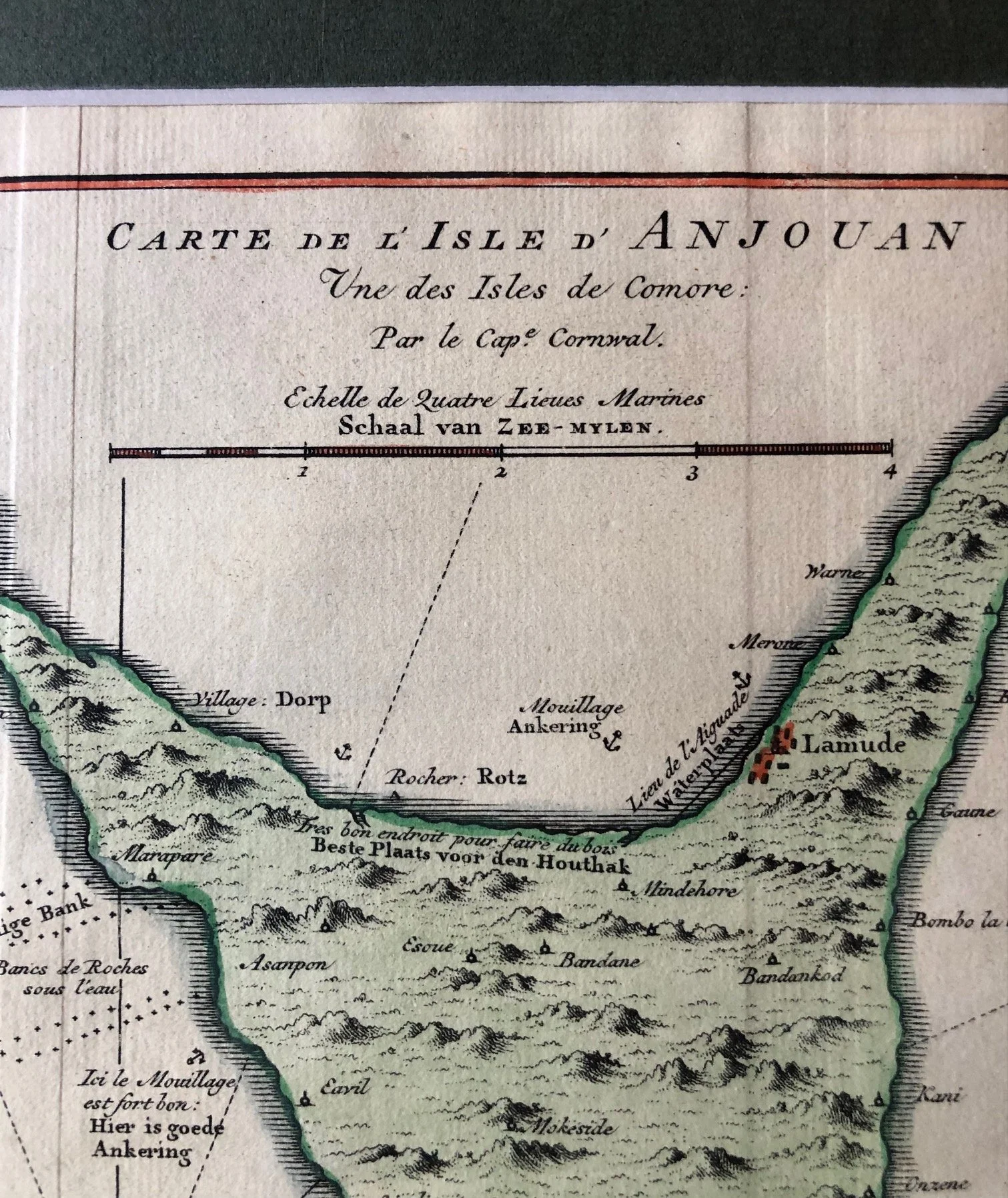 Map of Johanna, one of the principal islands of the Comoros (c.1750)