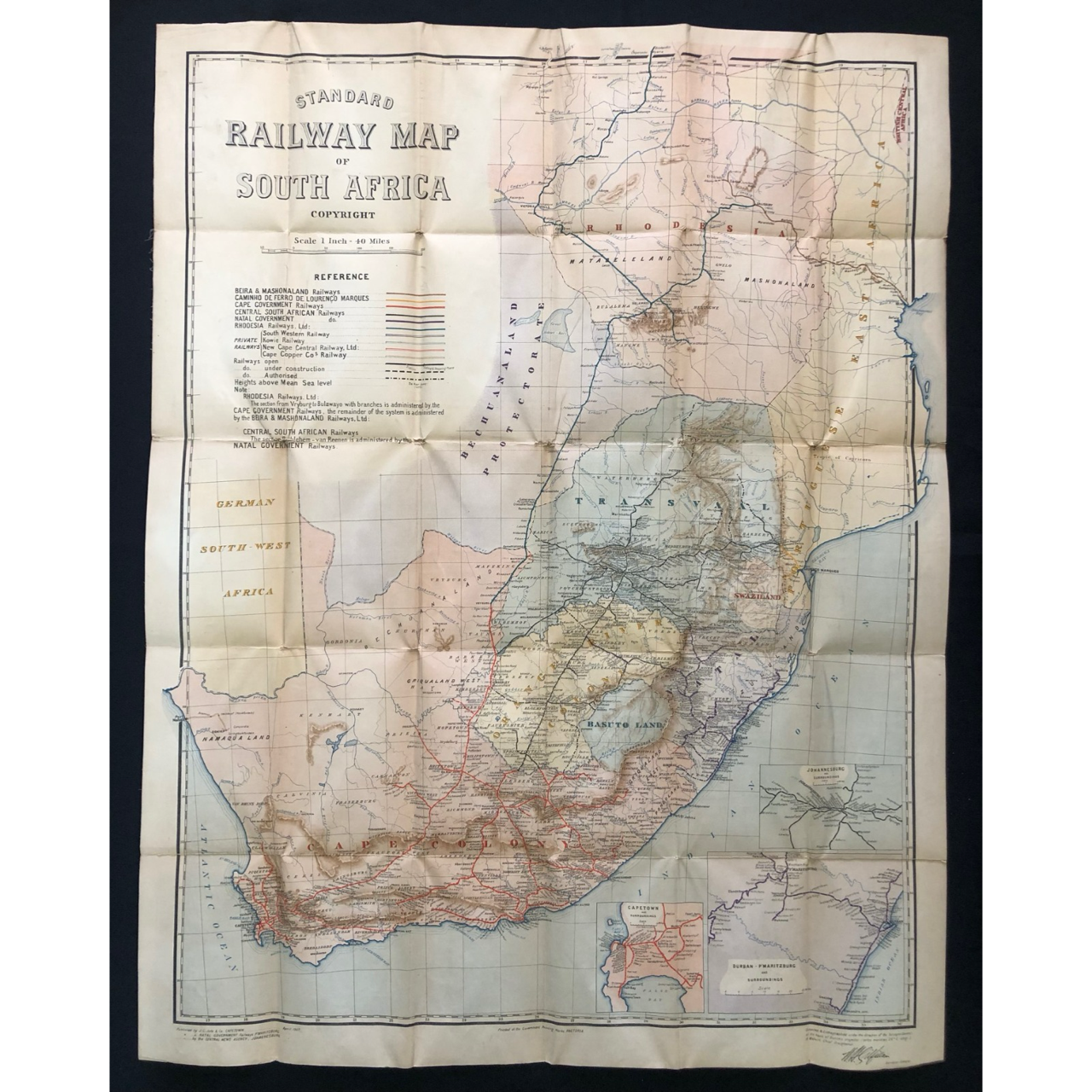 Standard Railway Map of South Africa (1907) R10,000