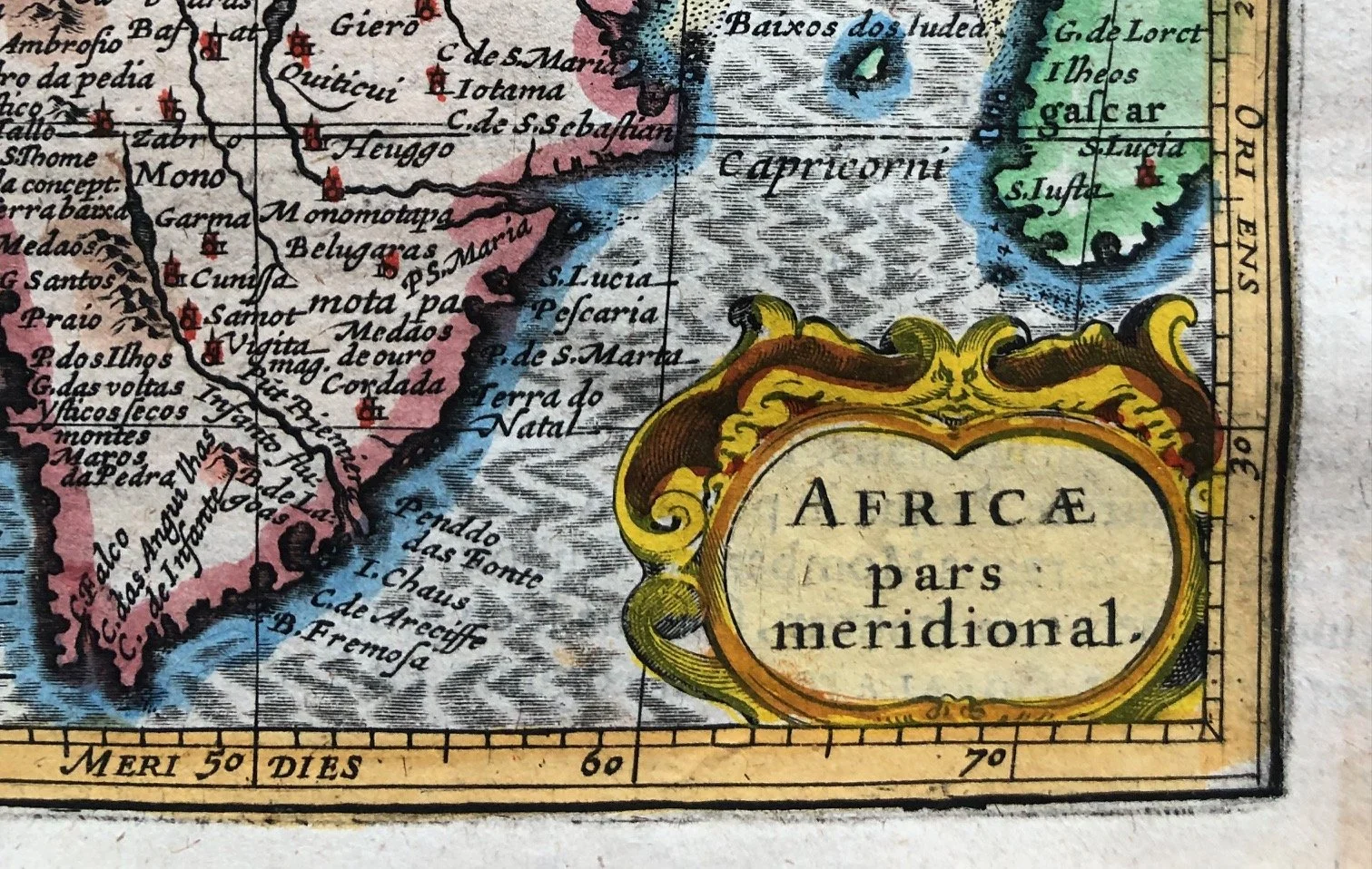 Southern Africa by Petrus Bertius (c.1618) framed 3.jpg