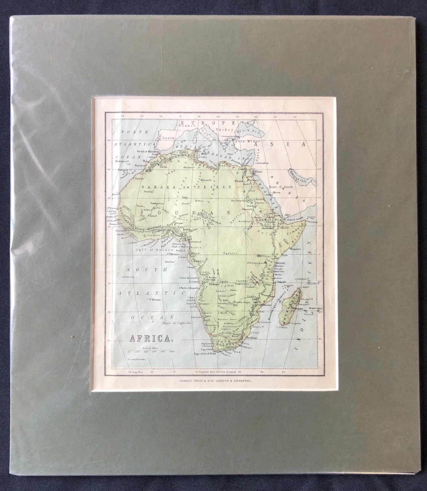 Map of Africa published by George Philip & Son (c.1890)