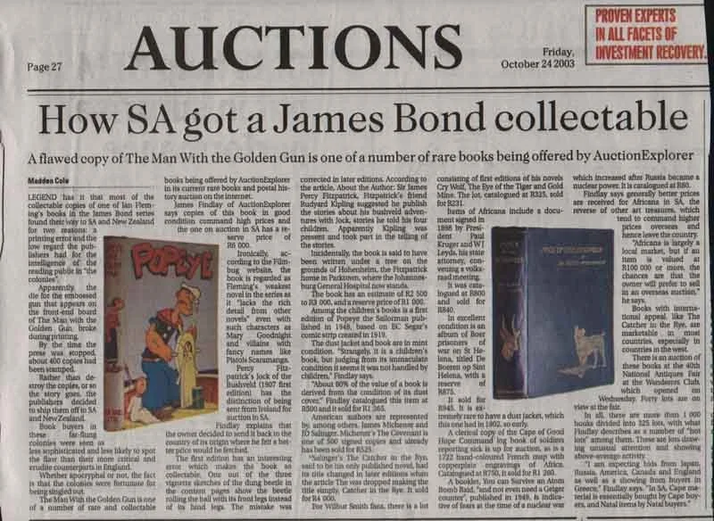James Findlay appearing in Business Day 26 September 2005