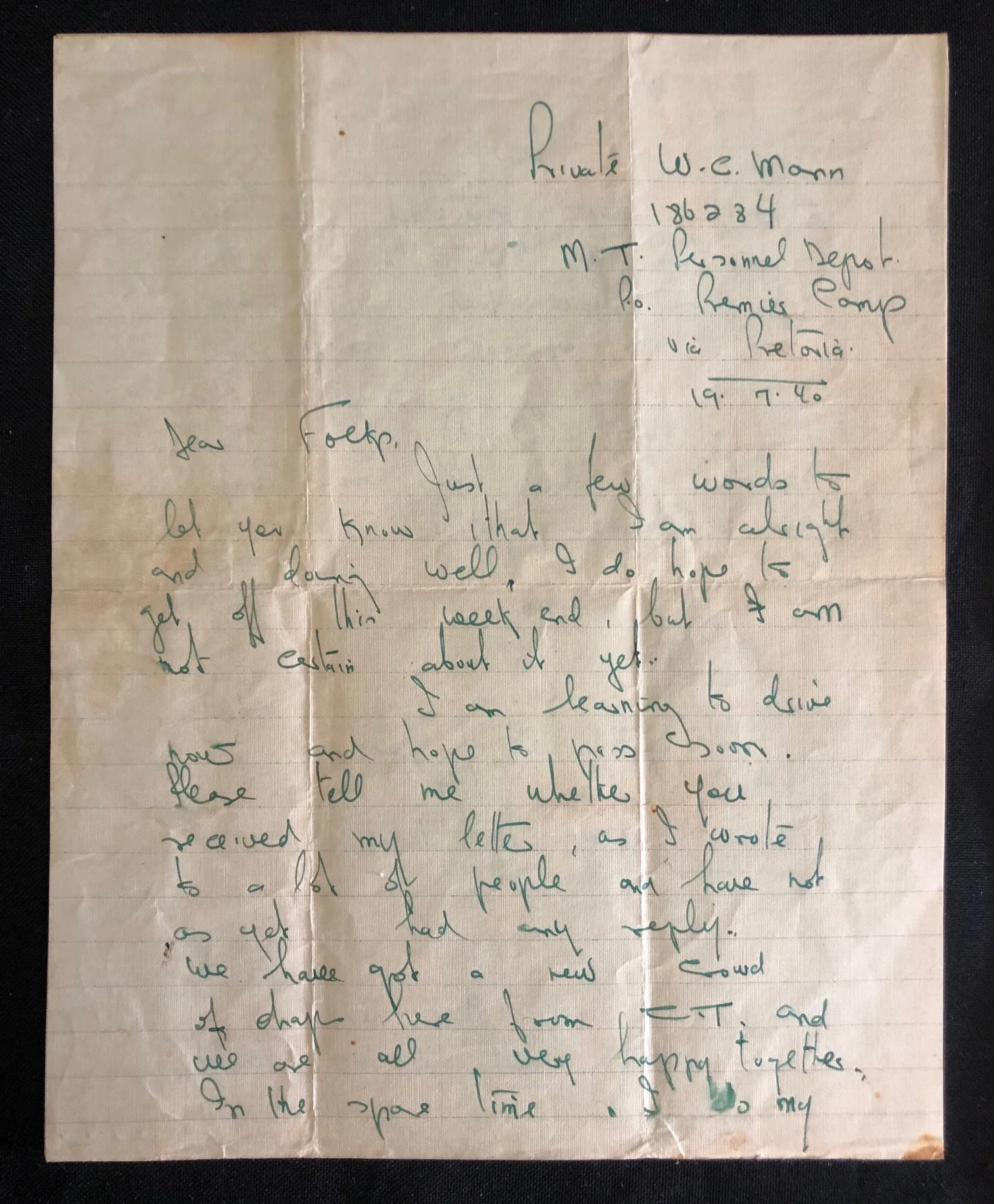 Two Letters From a Trainee: The East African Campaign (1940)