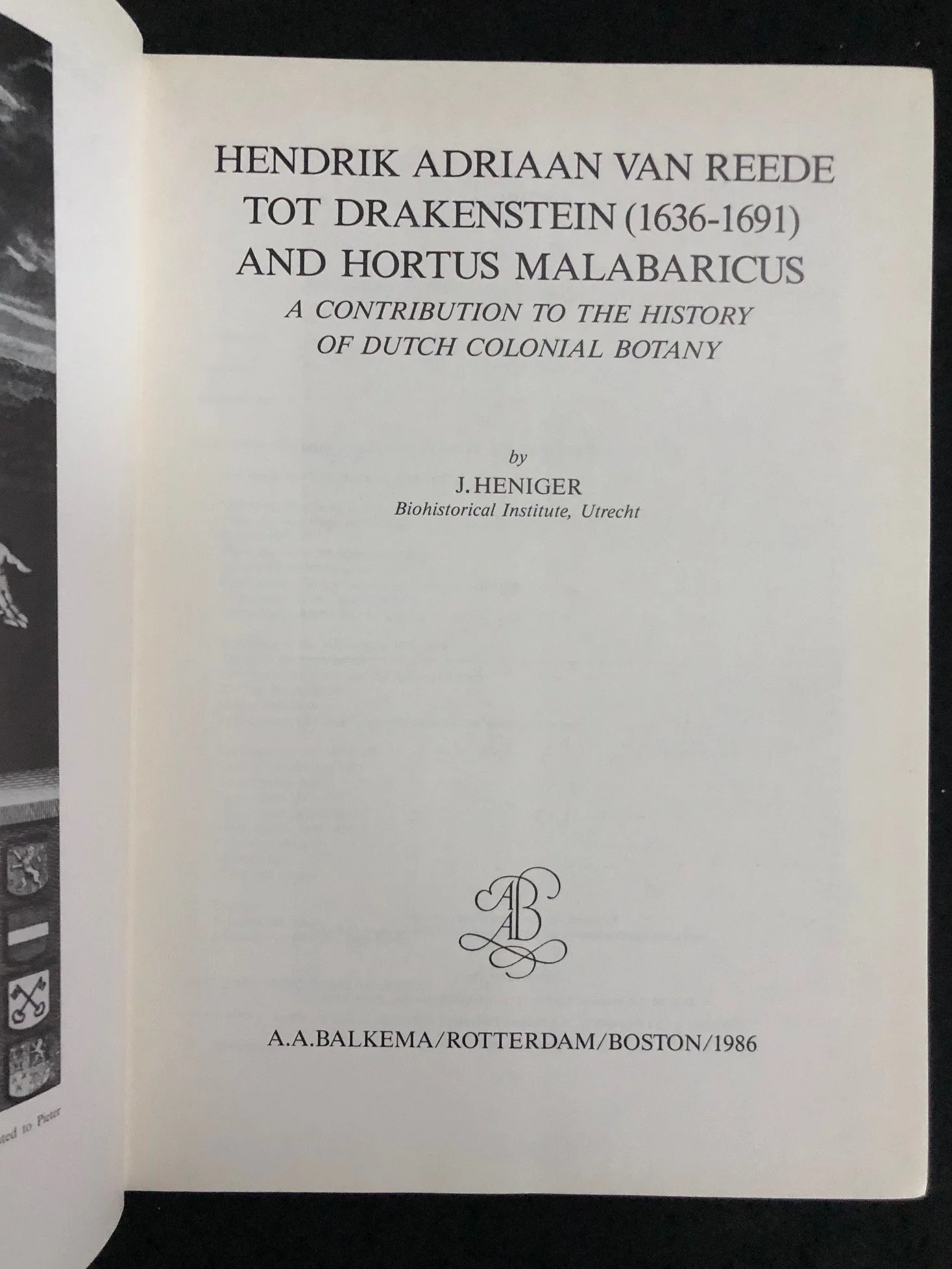 A Contribution to the History of Dutch Colonial Botany (1986)