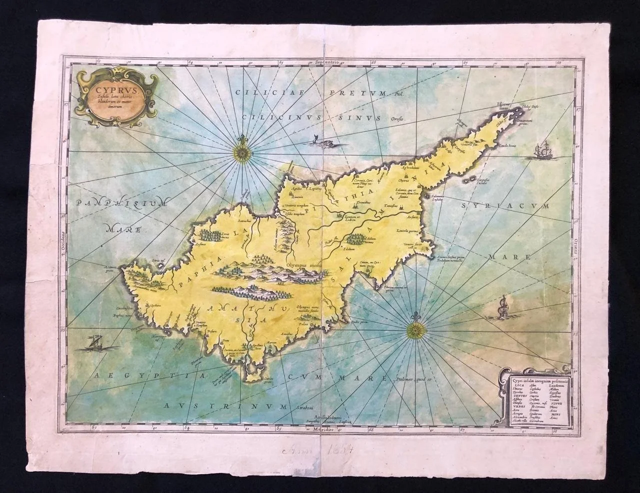Decorative Map of Cyprus (c.1650)