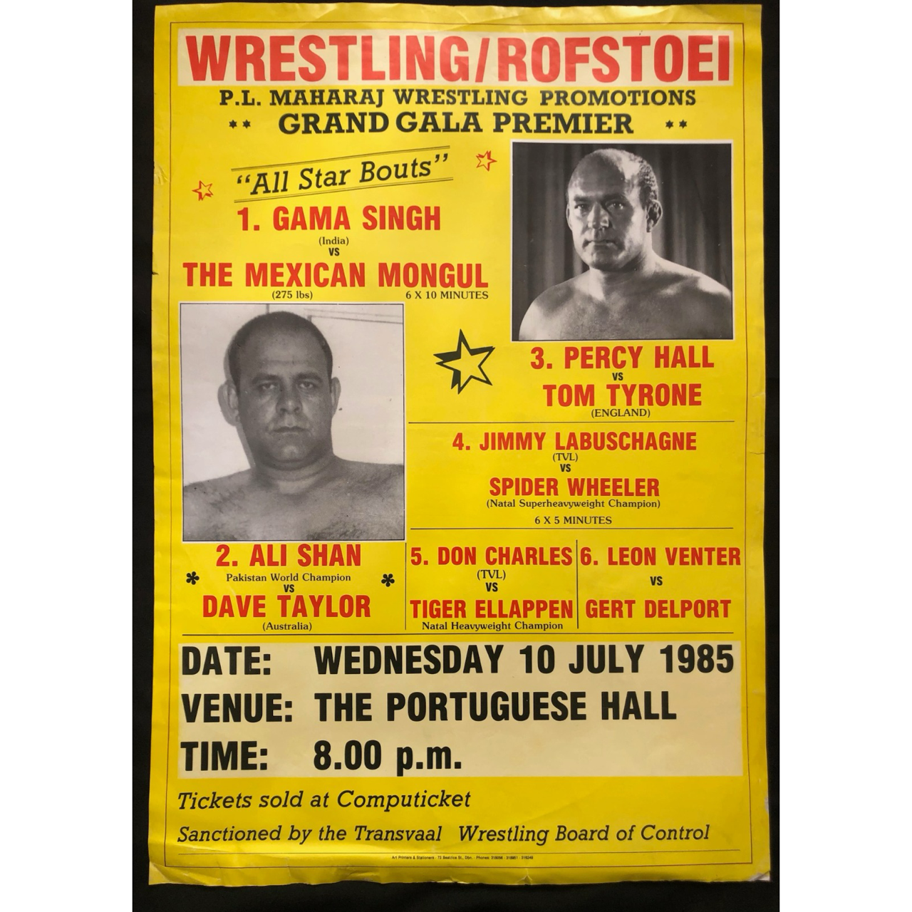 Wrestling Event at The Portuguese Hall (1985) R3,000