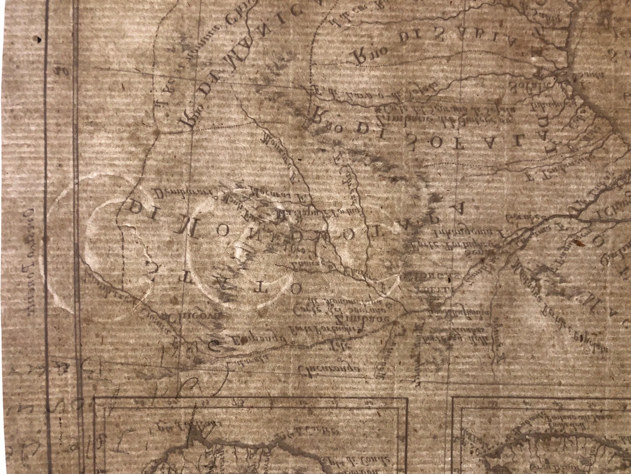 Watermark from the paper mill in Venice. Part of the East Coast of Africa with the Island of Madagascar (1784)