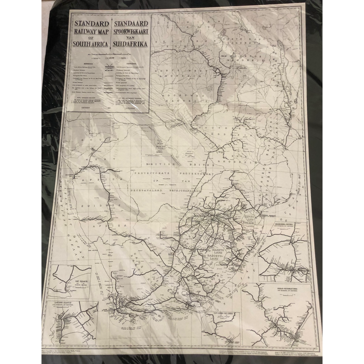 Standard Railway Map of South Africa (1951) R2,500