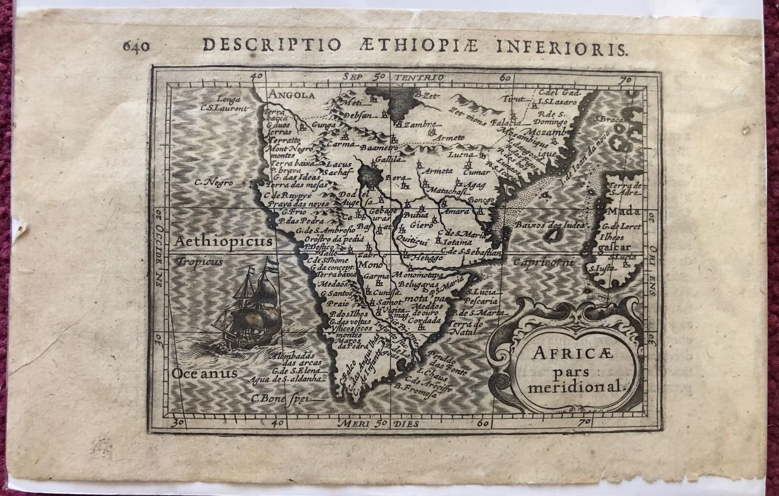 Southern Africa by Petrus Bertius c.1618