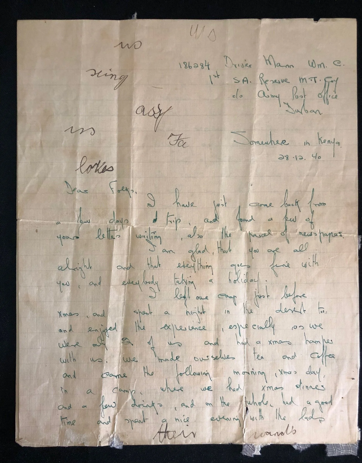 Two Letters From a Trainee: The East African Campaign (1940)