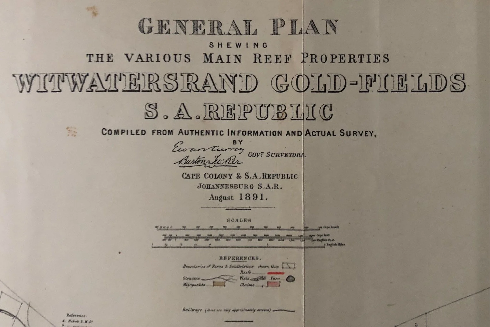 General Plan of The Witwatersrand Gold-Fields 1891