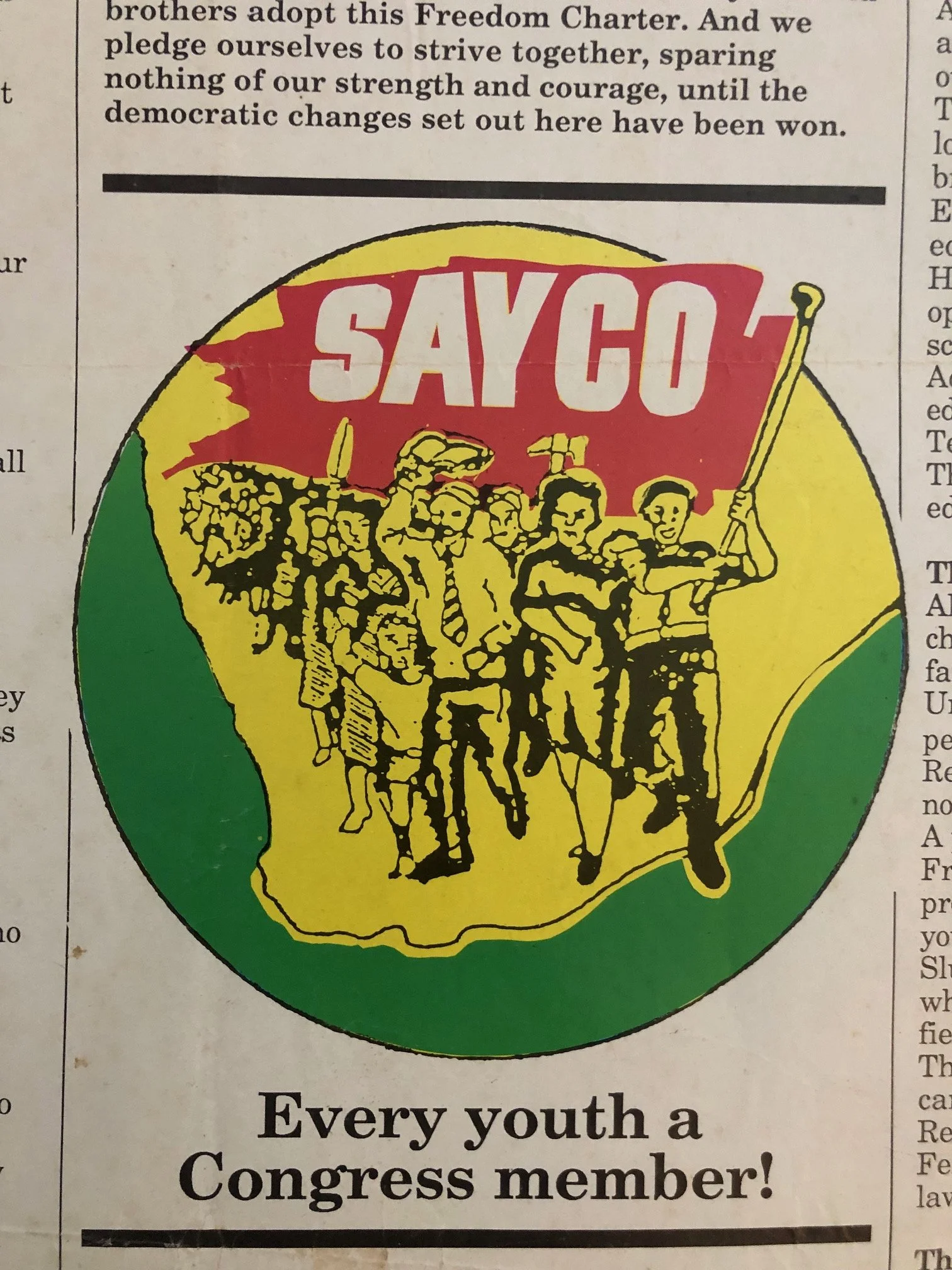 Banned Poster: Freedom Charter Issued by the South African Youth Congress (SAYCO) c.1989